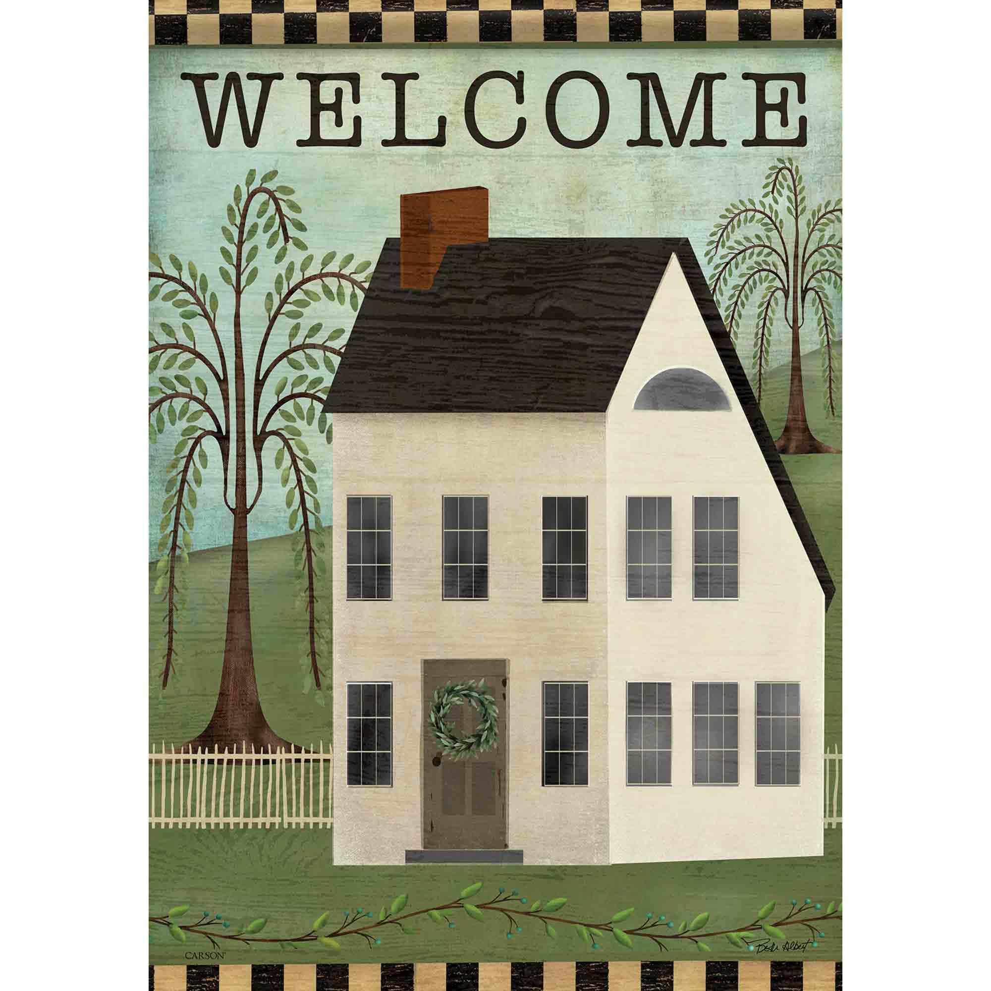 Spring Garden Flag Saltbox House
