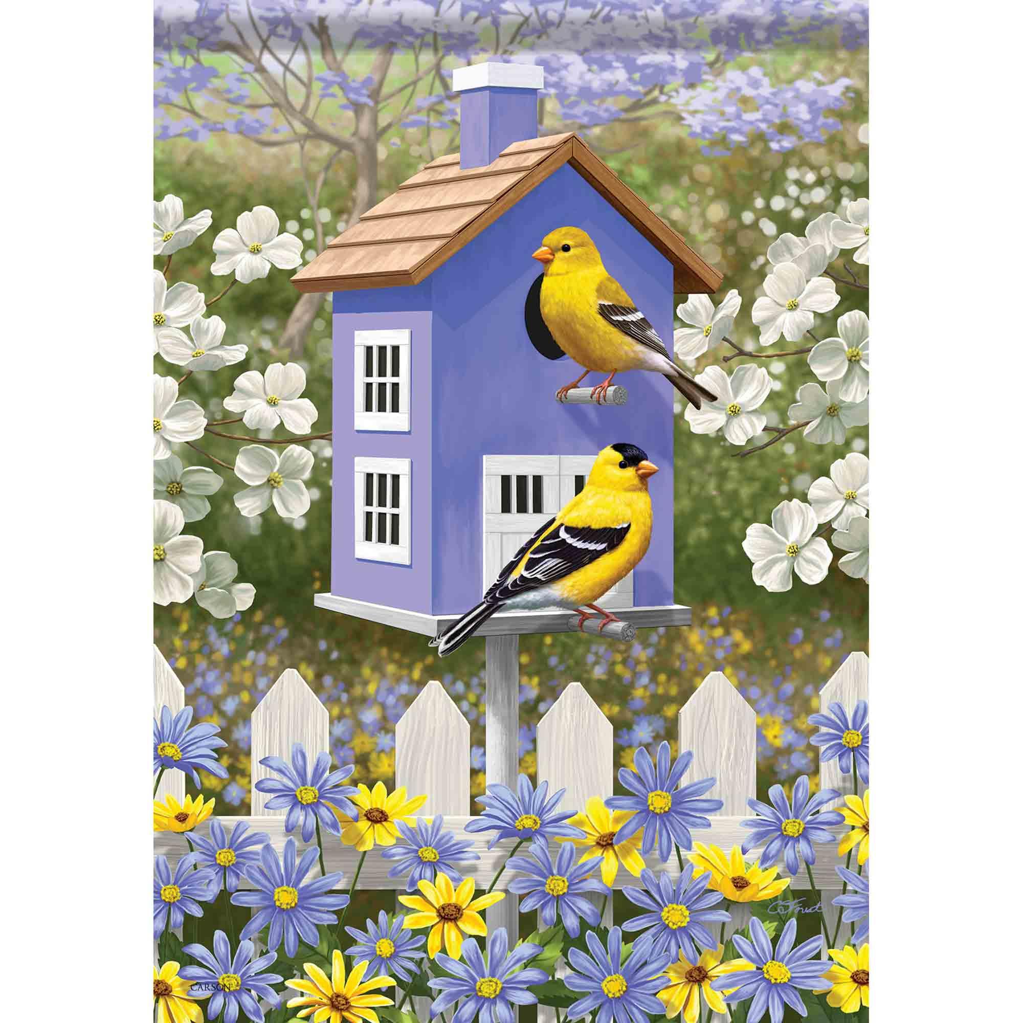 Spring Garden Flag Pop of Gold