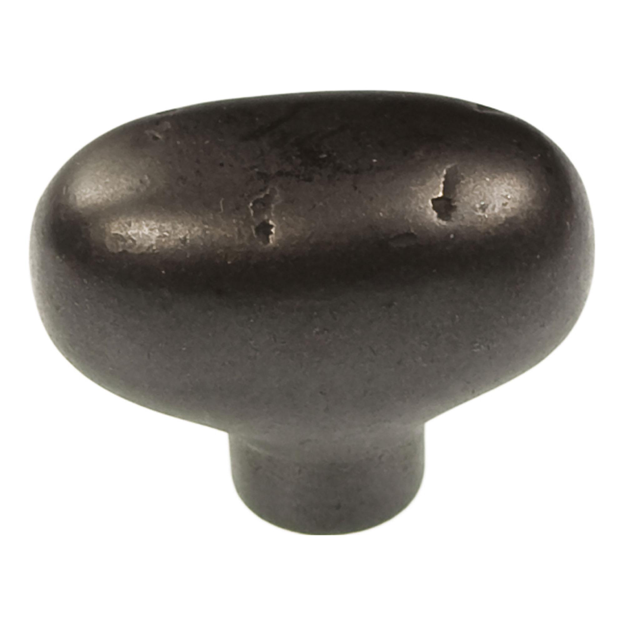 Carbonite 1-7/8" x 1" Oval Black Iron Knob