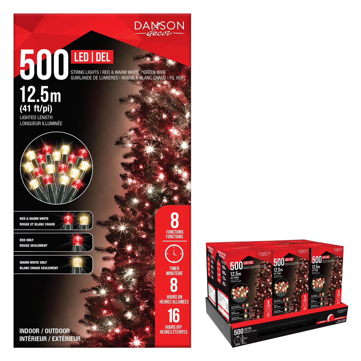 3MM LED Light Set with 500 Red & Warm White Lights