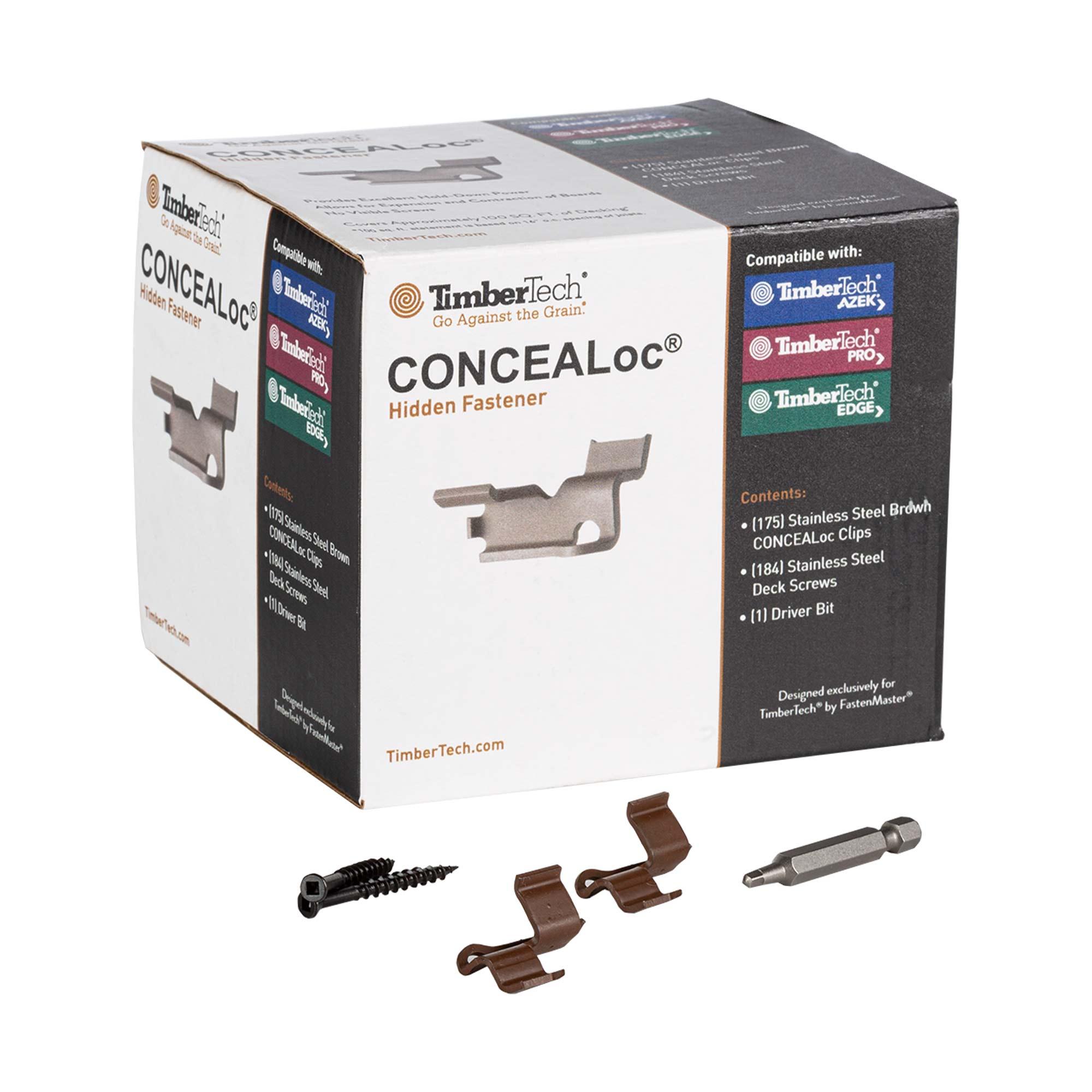 Attaches dissimulées et embout Concealoc – 100 pieds carrés