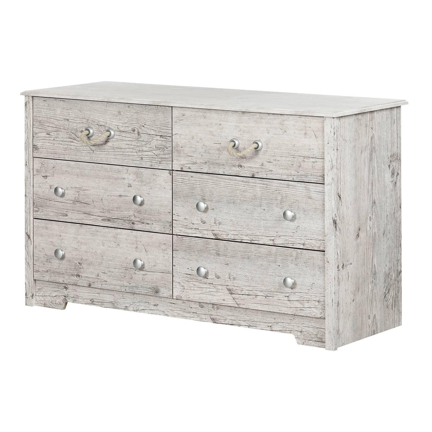 Commode double à 6 tiroirs Aviron, pin bord de mer