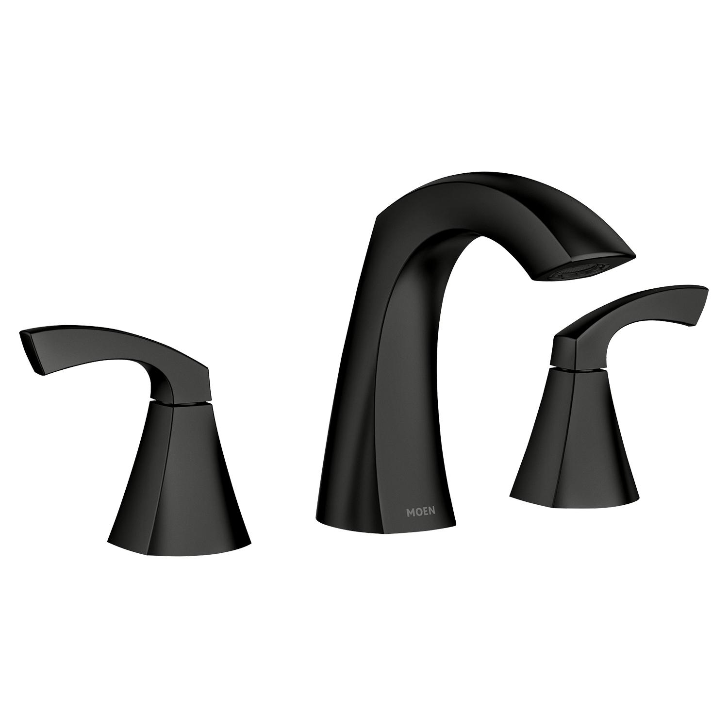 Robinet de lavabo 2 poignées Lindor, noir mat