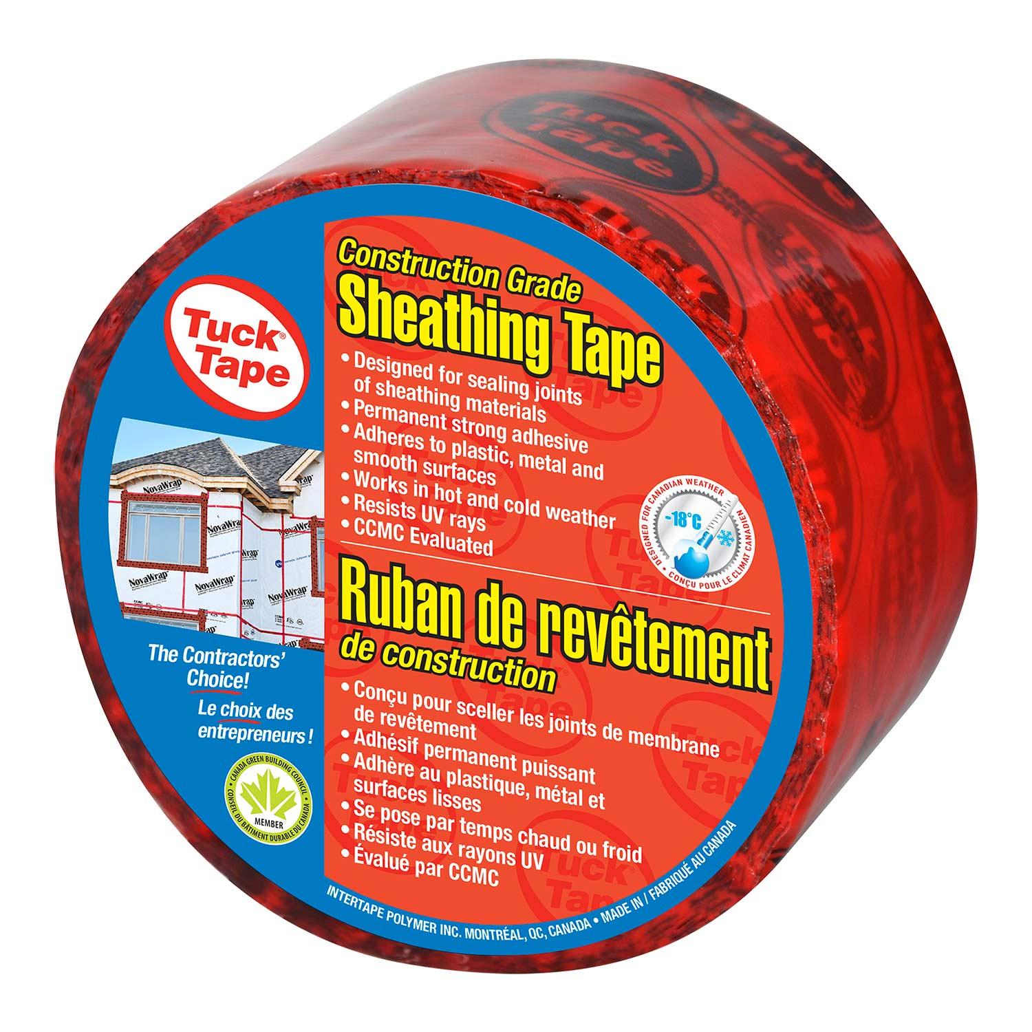 Ruban de revêtement de construction Tuck Tape 60 mm x 55 m,