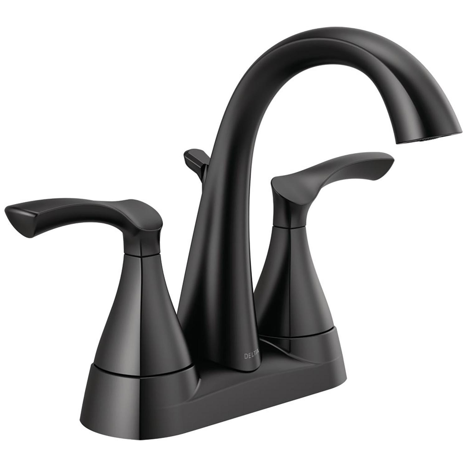 Robinet de lavabo 2 poignées Sandover, noir mat