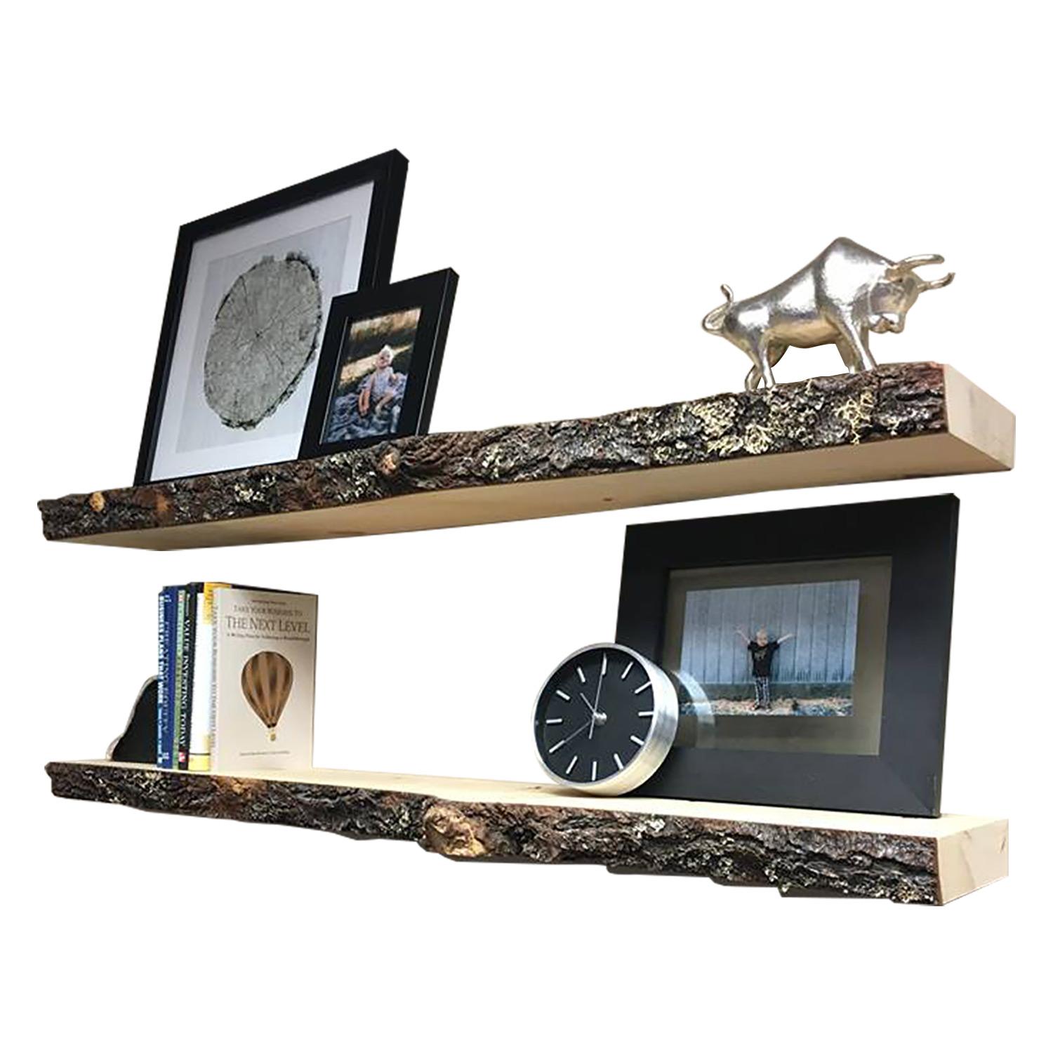 Tablette 4 pi Live Edge en pin blanc