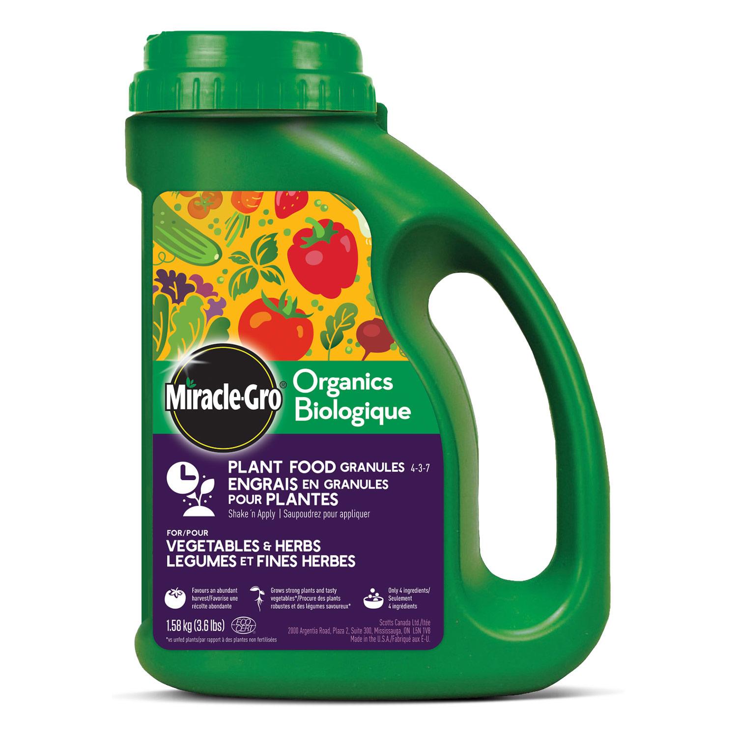 Miracle-Gro Organics Plant Food -Vegetables And Herbs 1.58kg