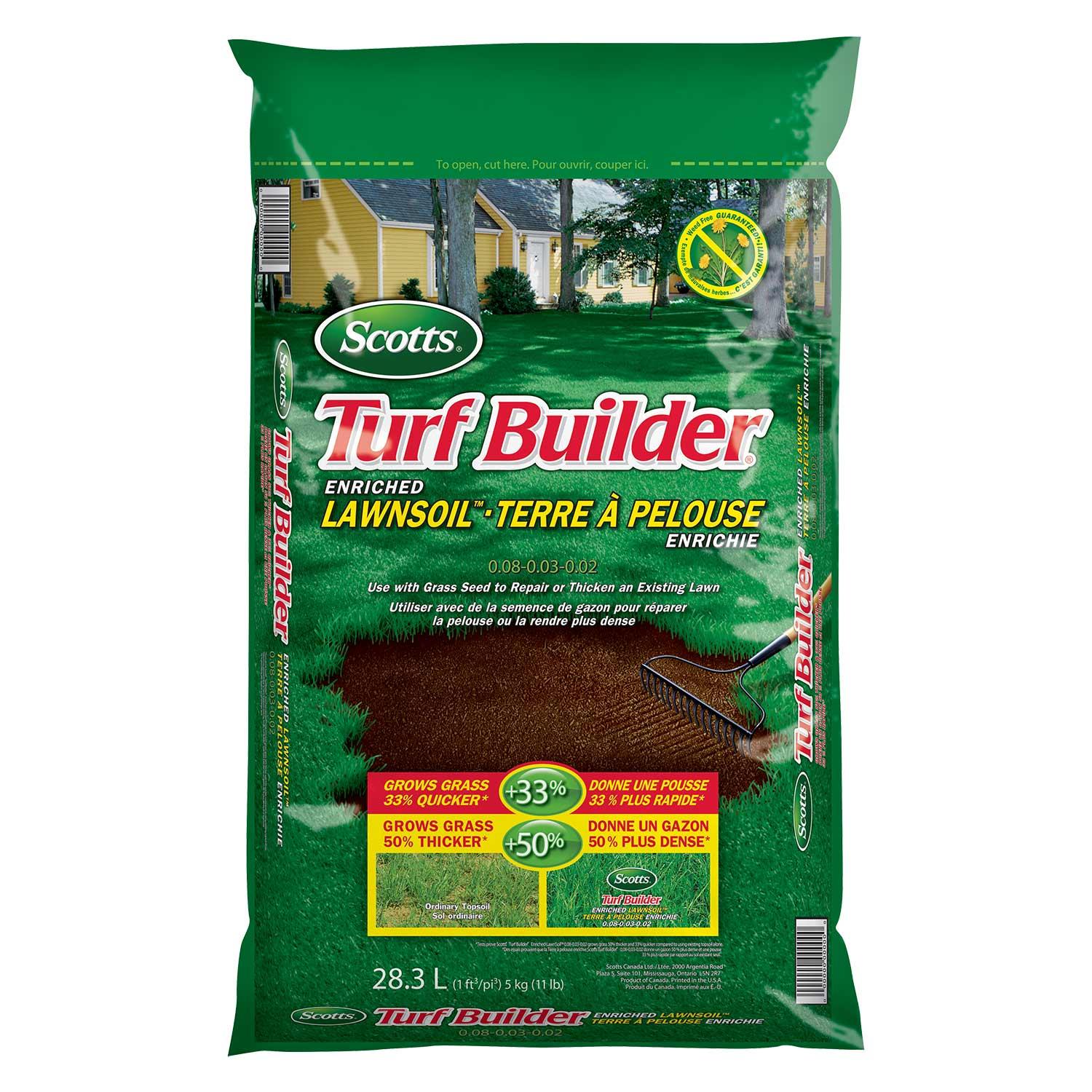 Terreau enrichi Turf Builder Scotts, 28,3 l