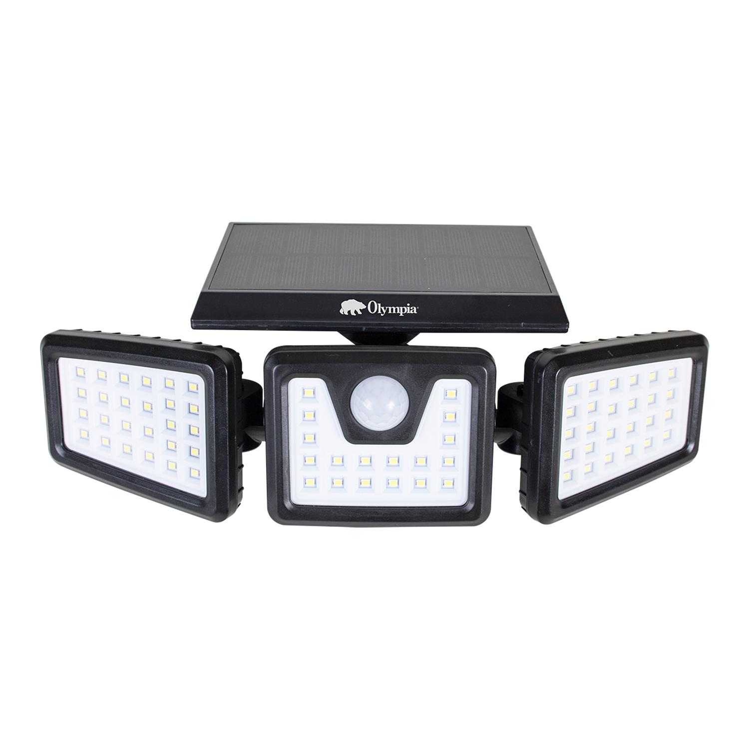 Lampe solaire réglable à 3 têtes, 300 lumens