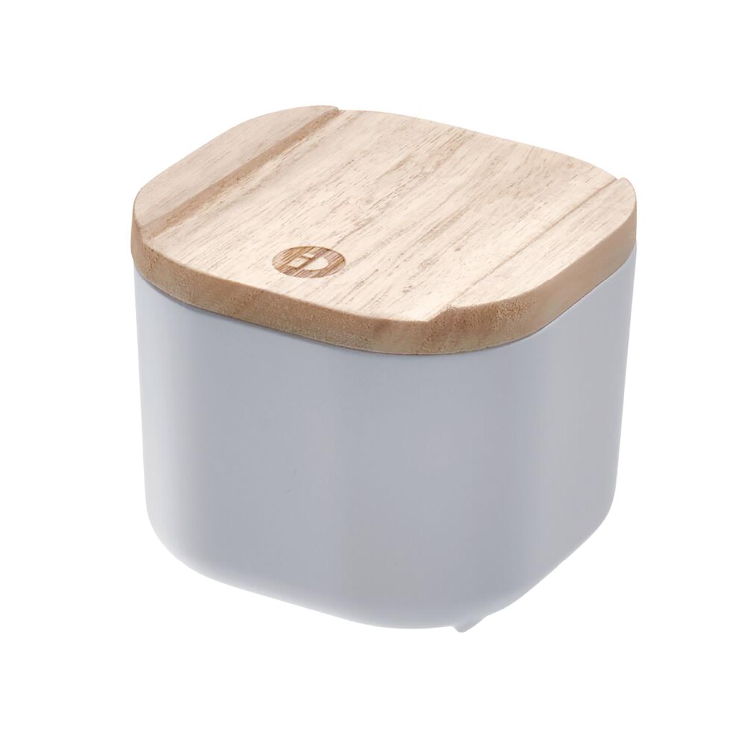3.6" x 3.6" x 2.4" Compact Bin With Wood Lid