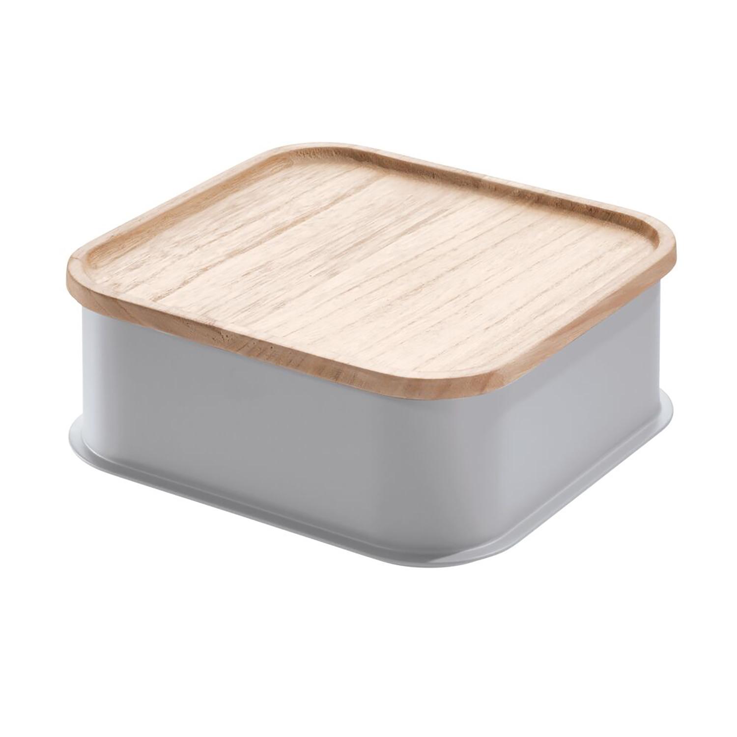 Bac moyen 8,4 x 8,4 x 3 po avec couvercle en bois