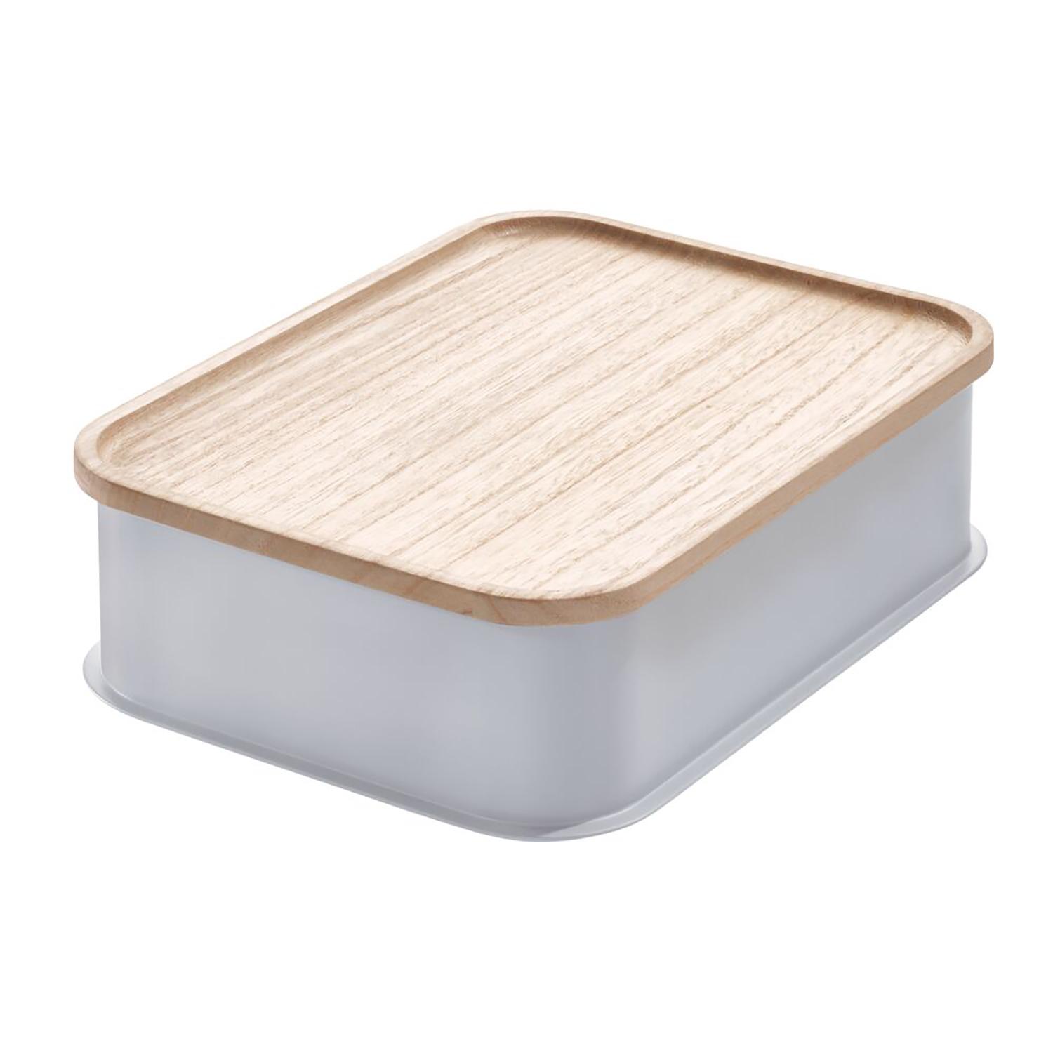 8.4" x 11.9" x 3" Medium Bin With Wood Lid