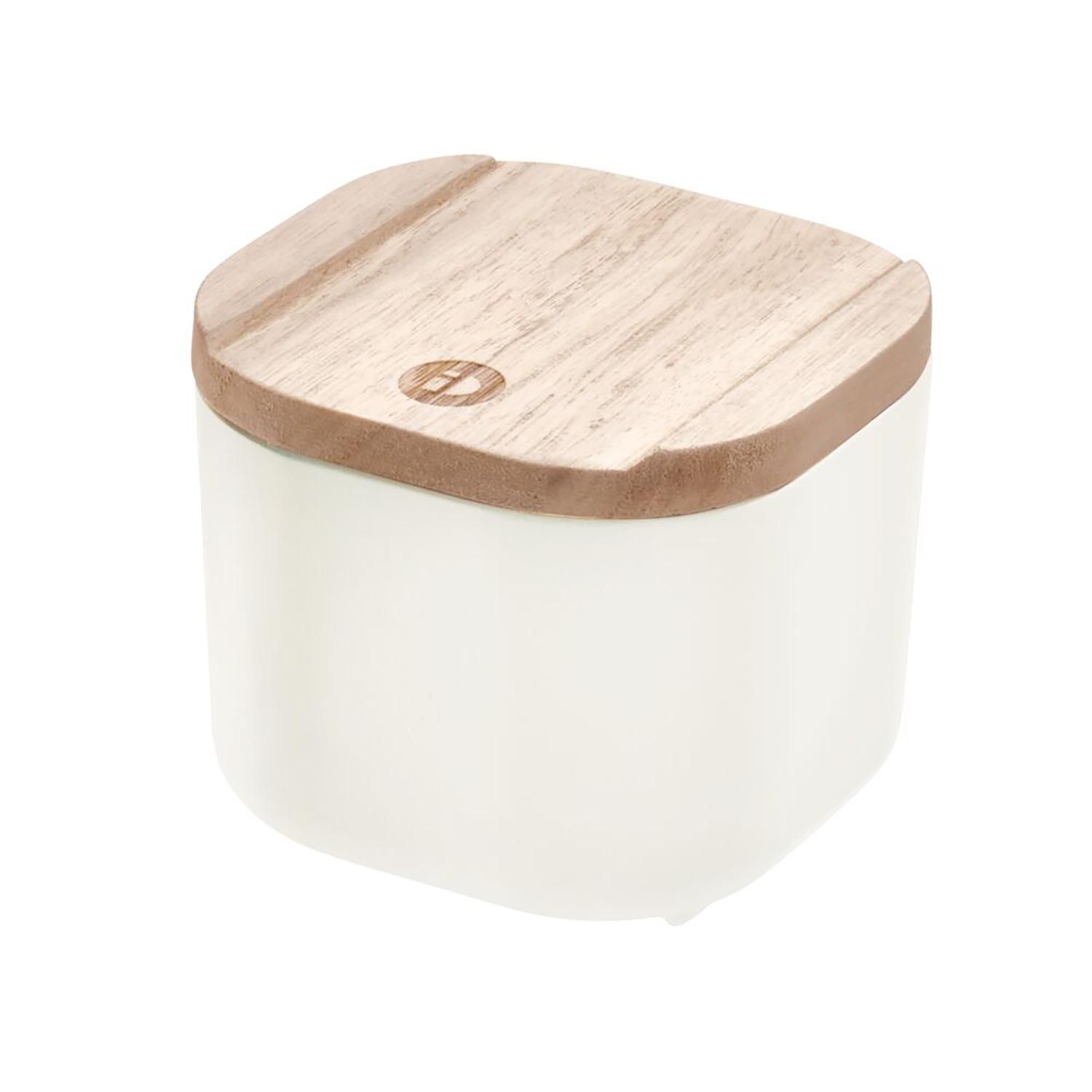 2.79 x 3.6 x 3.6 Compact Bin with Wood Lid