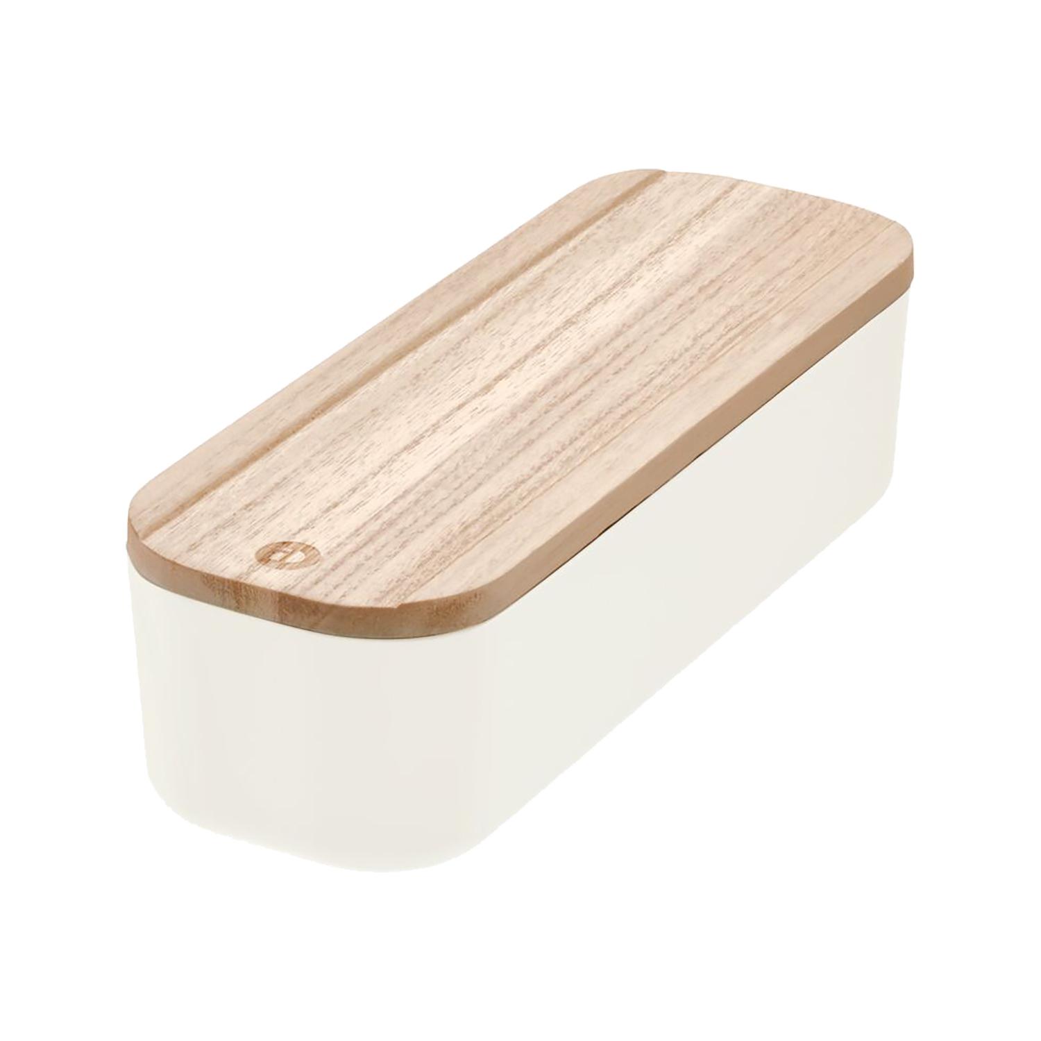 2.86 x 3.6 x 10.88 Compact Bin with Wood Lid