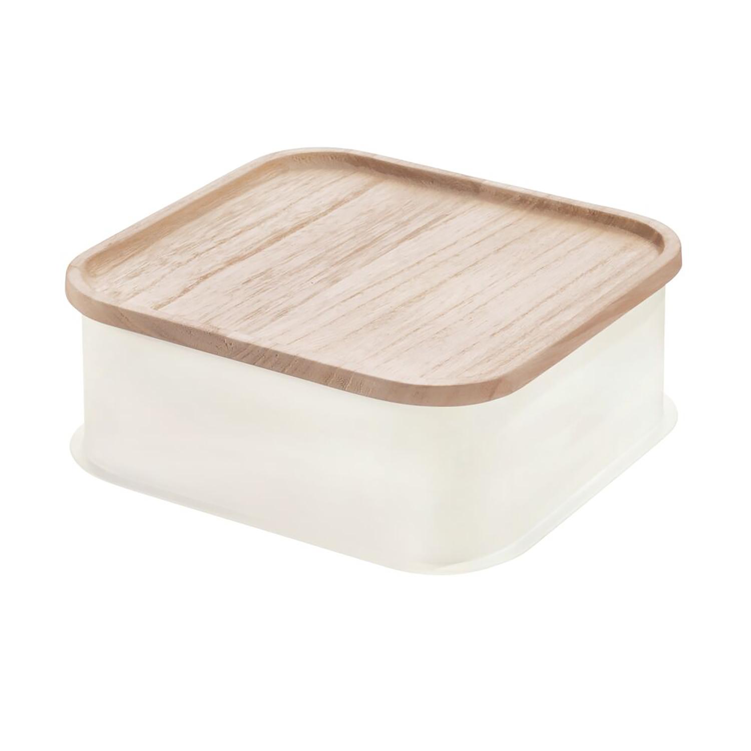 8.5" x 8.5" x 3.41" Medium Bin with Wood Lid