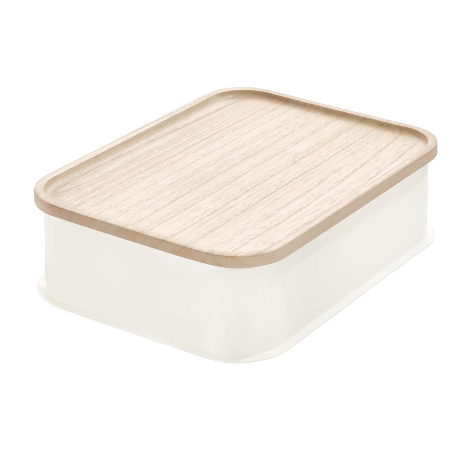8.5" x 12" x 3.41" Medium Bin with Wood Lid
