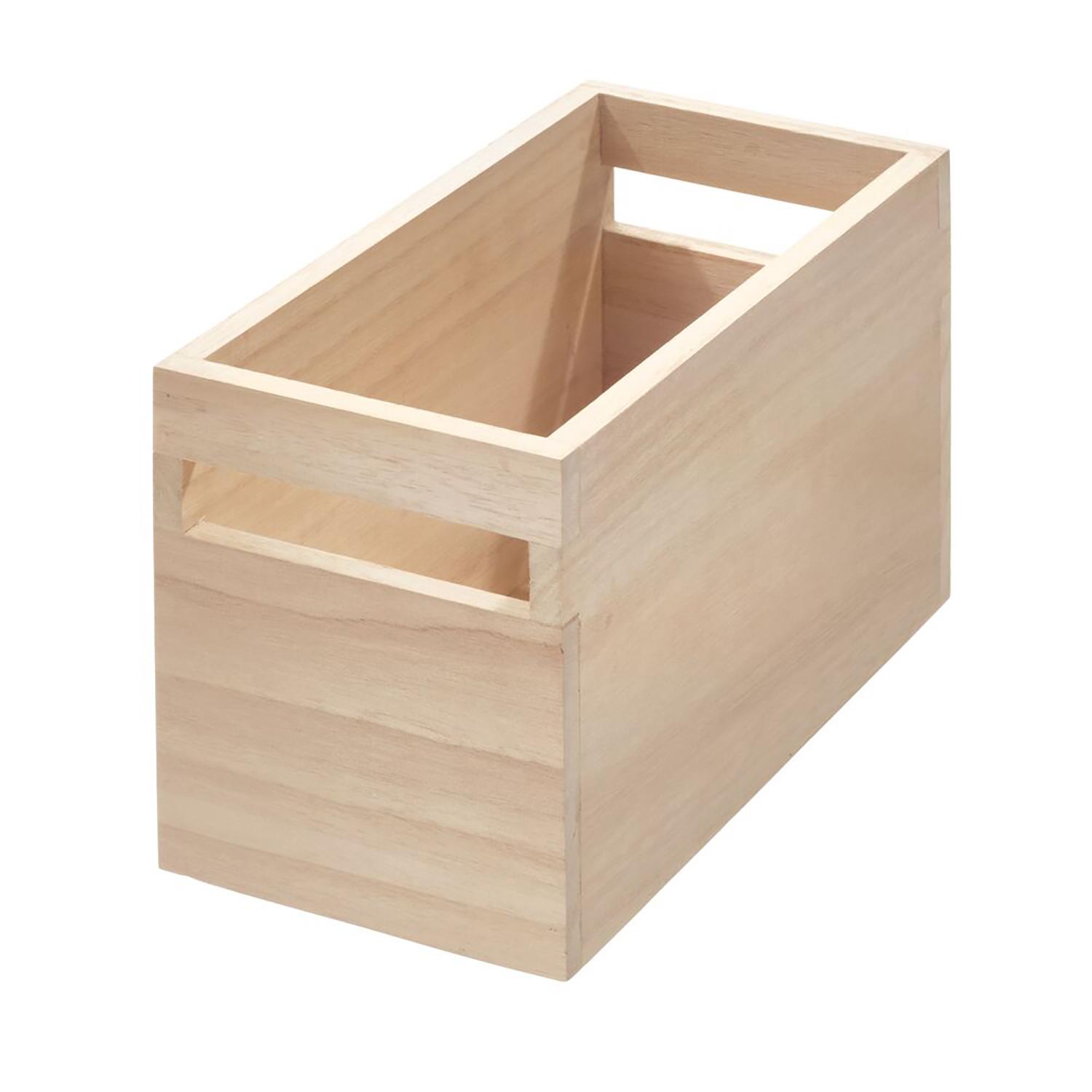10" x 7.5" x 6" Wood Handled Bin