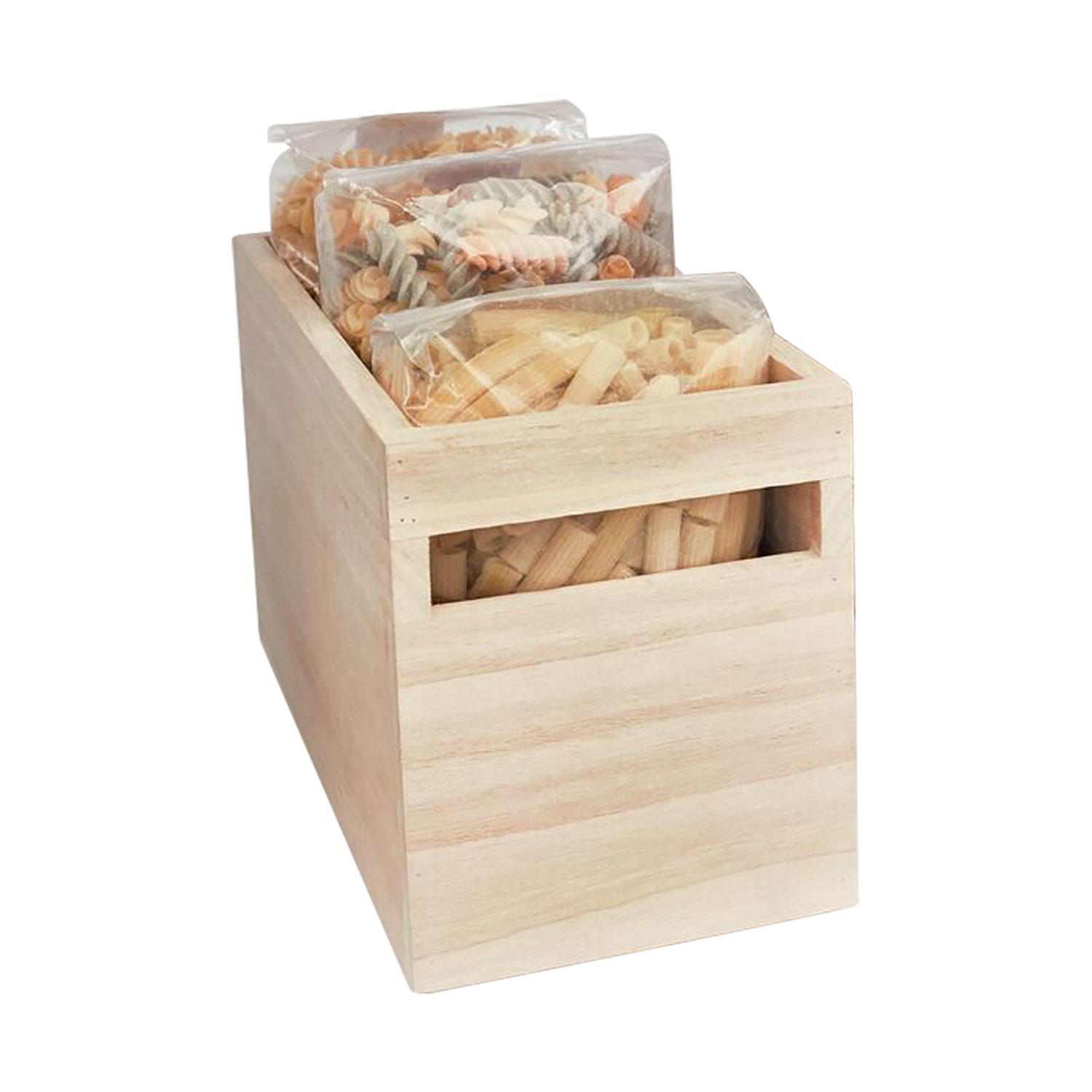 10" x 10" x 6" Wood Handled Bin