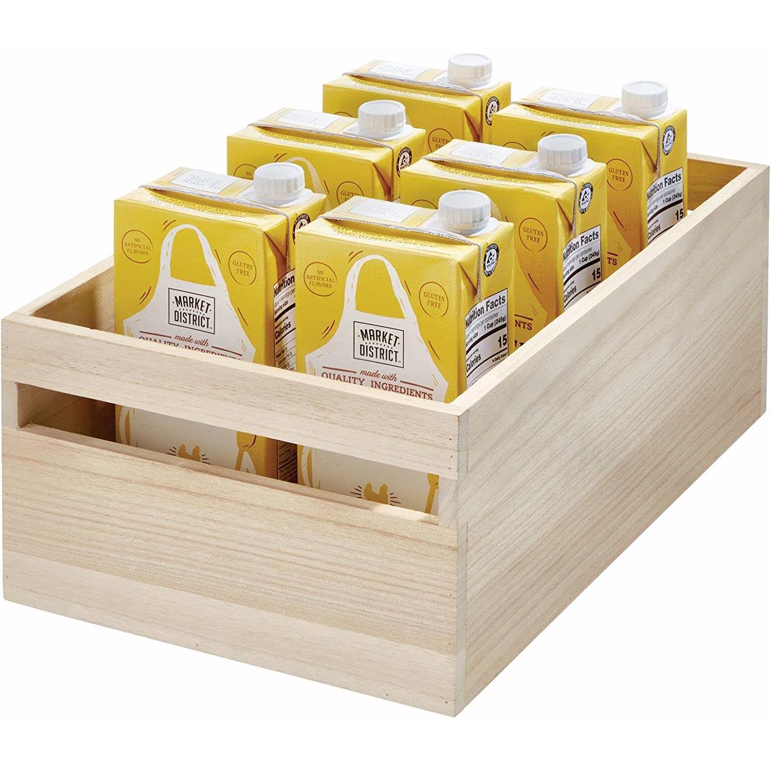 10" x 15" x 6.25" Wood Handled Bin