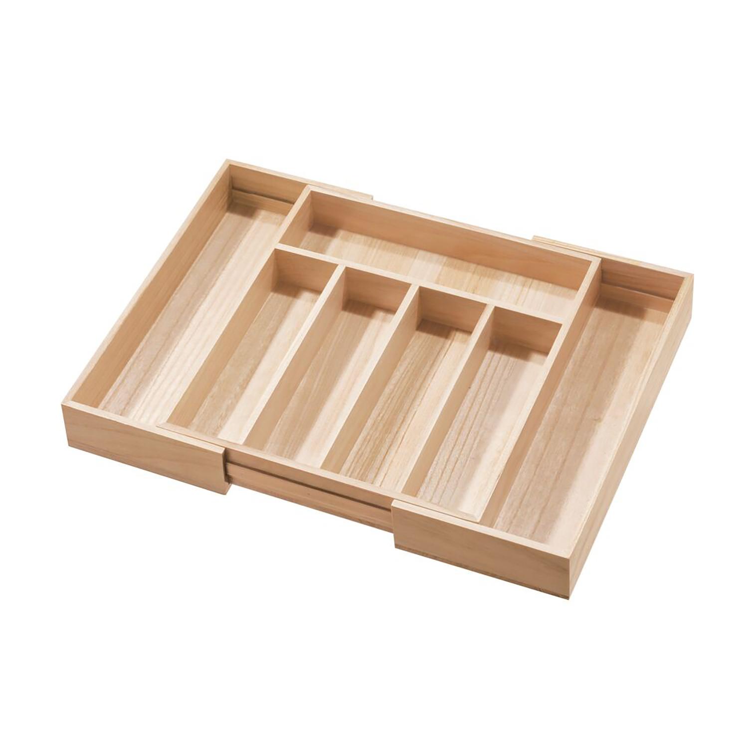 Plateau à coutellerie en bois extensible