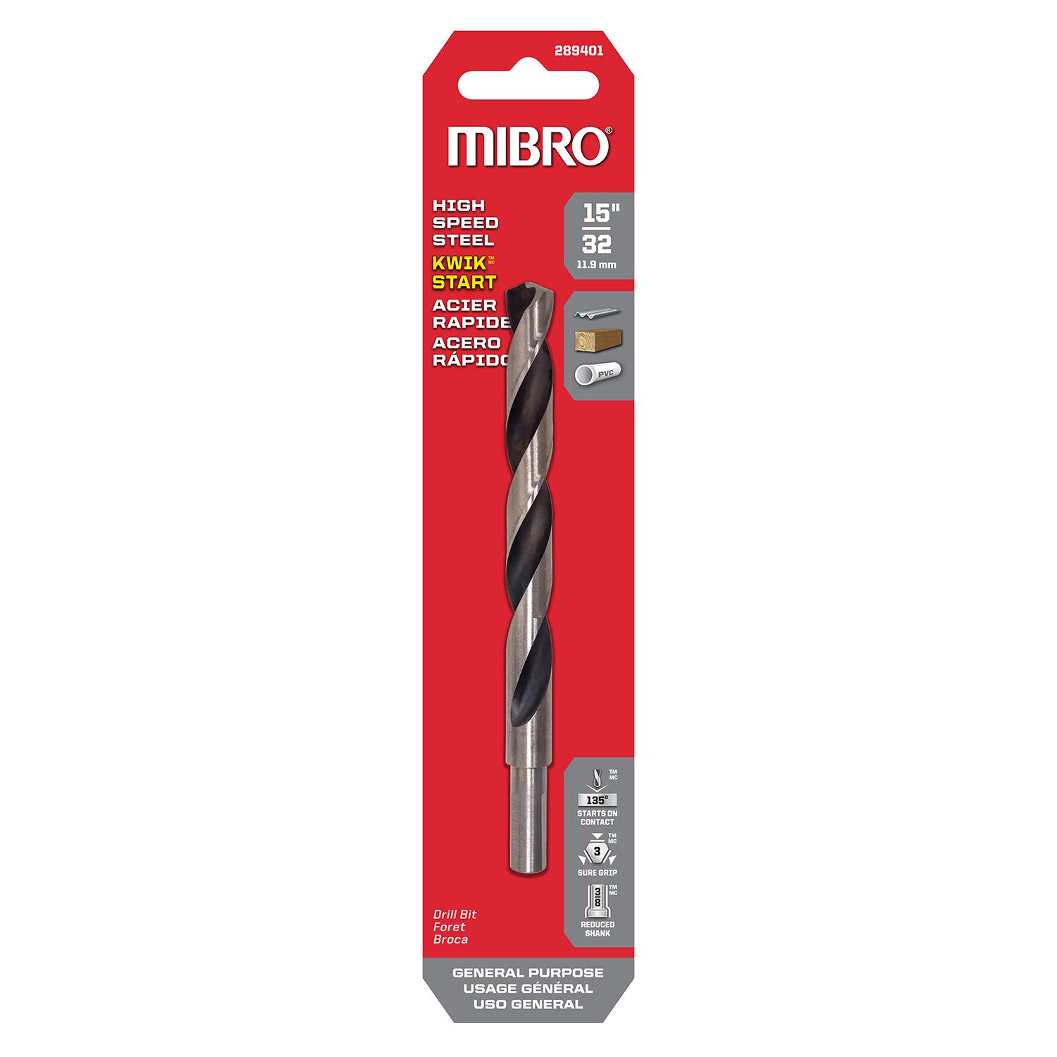15/32" High Speed Steel Split Point Drill Bit
