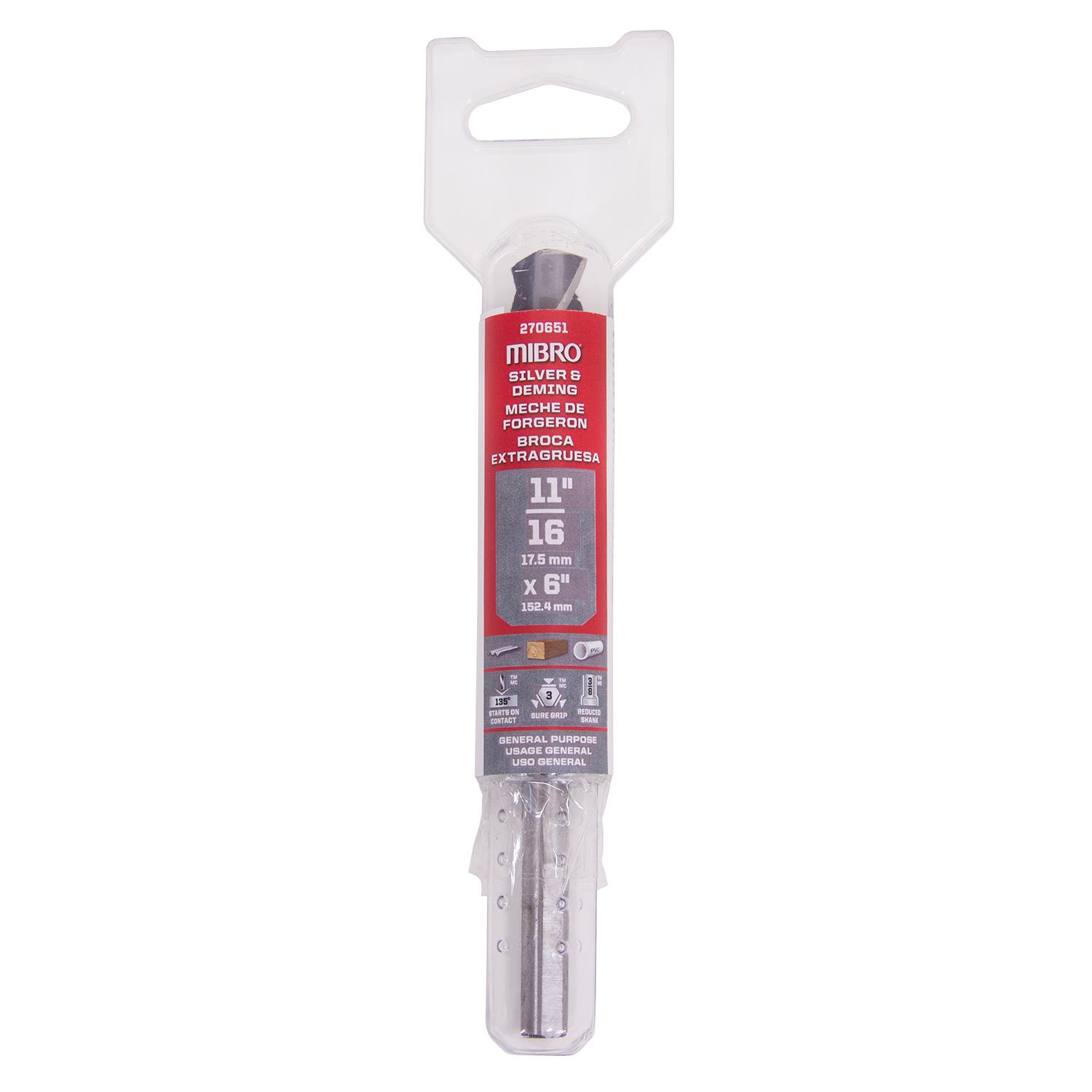 11/16" x 6" Silver And Deming Drill Bit