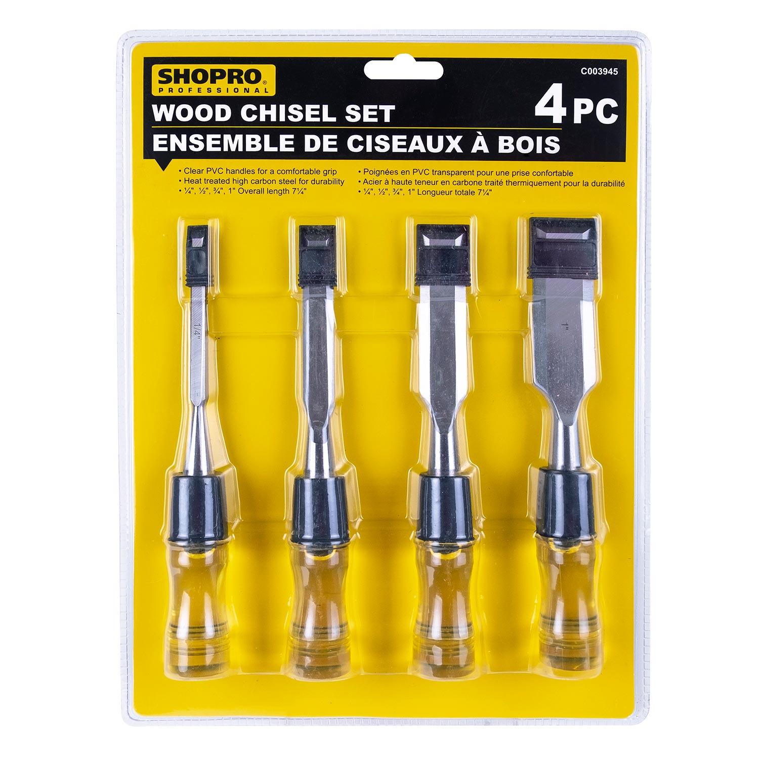 Ensemble de ciseaux à bois 4 pièces