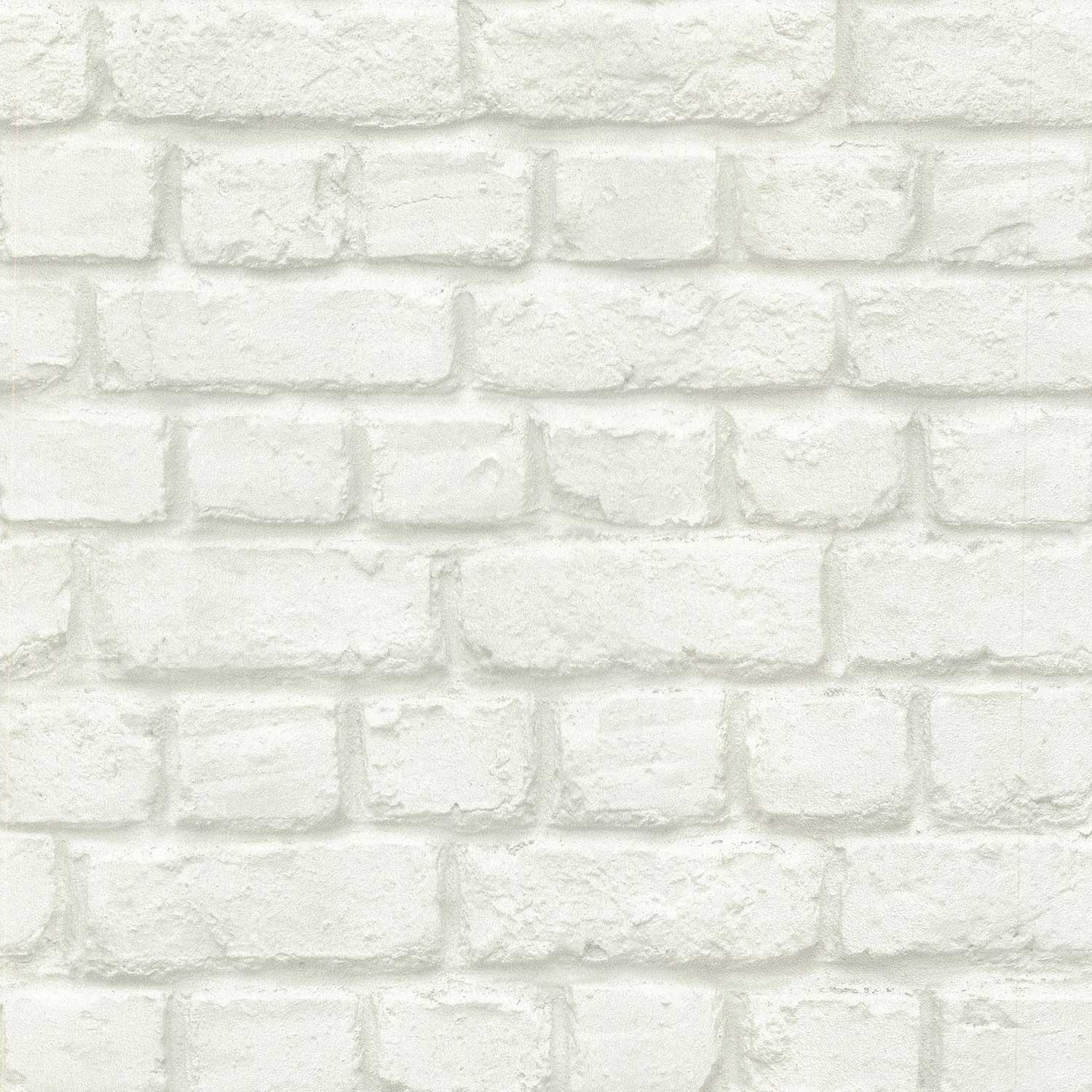 Papier peint brique blanche gris