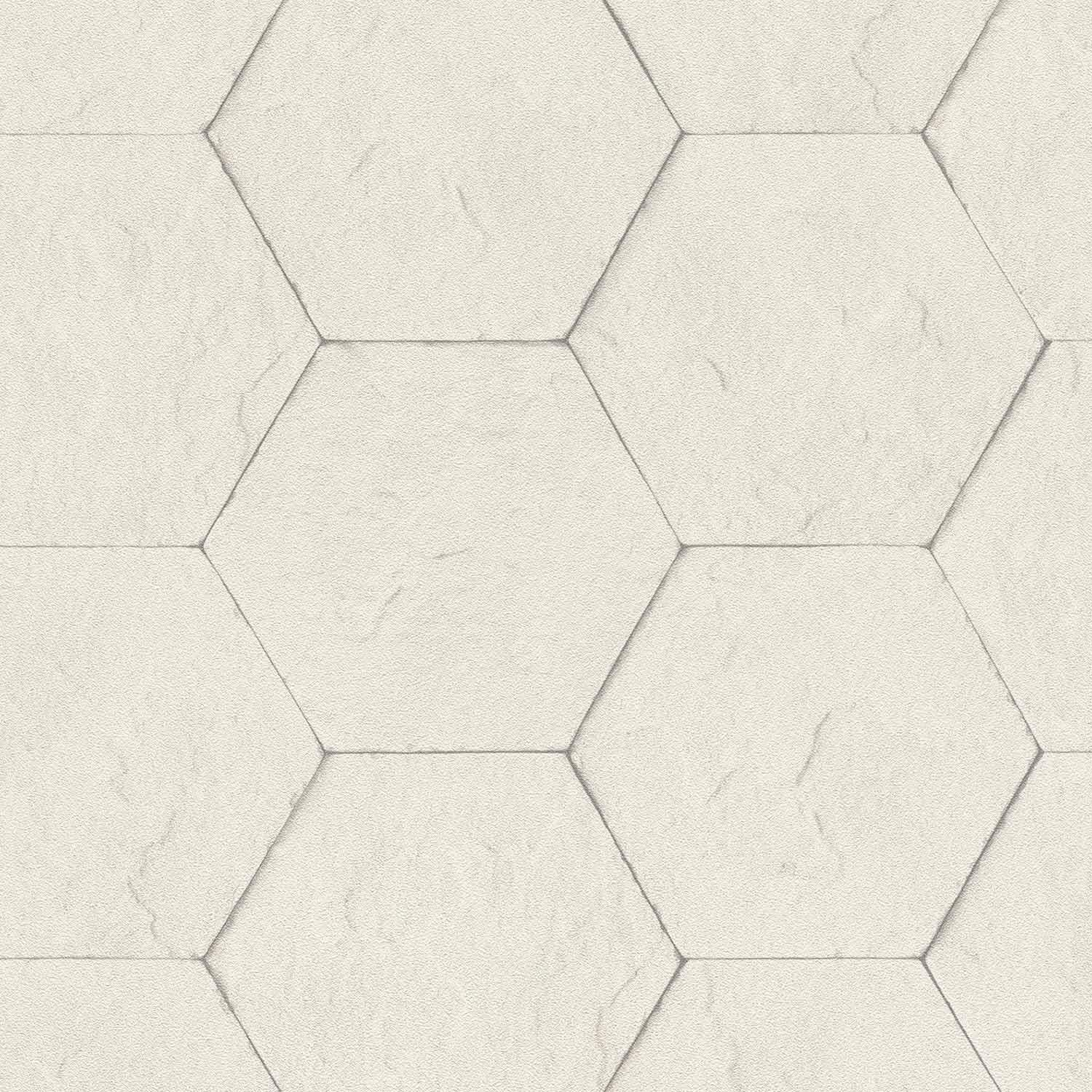 Papier peint hexagonal blanc