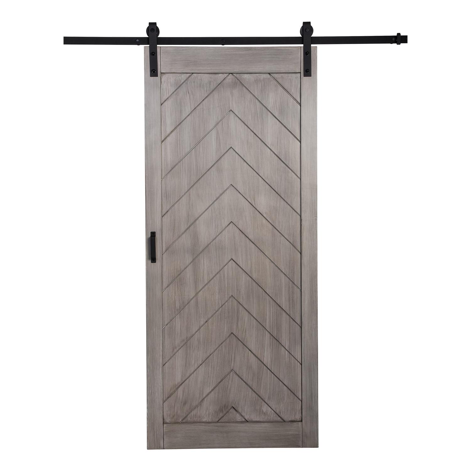 Porte de grange intérieure style planche à chevrons 36 x 84 