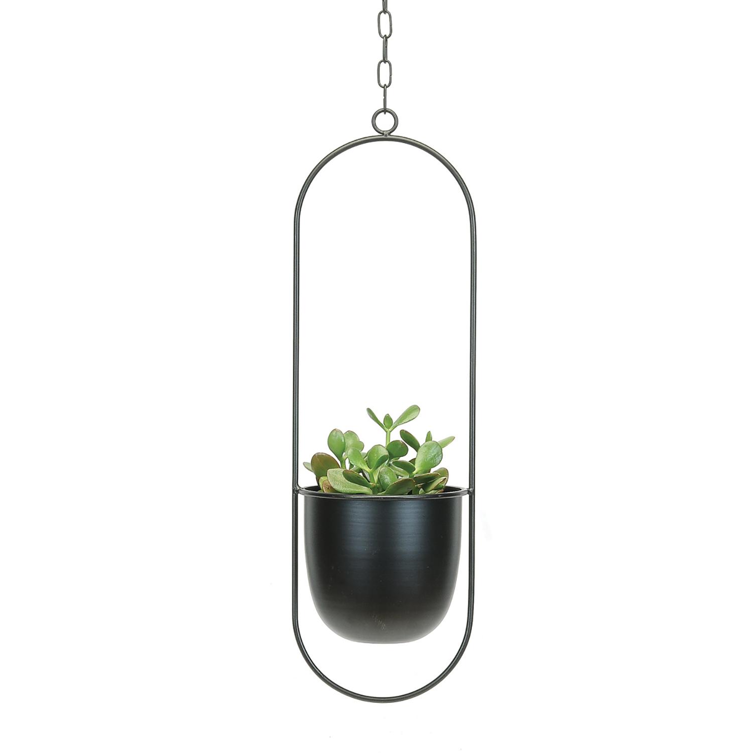 Pot suspendu en métal 4,75 po, noir