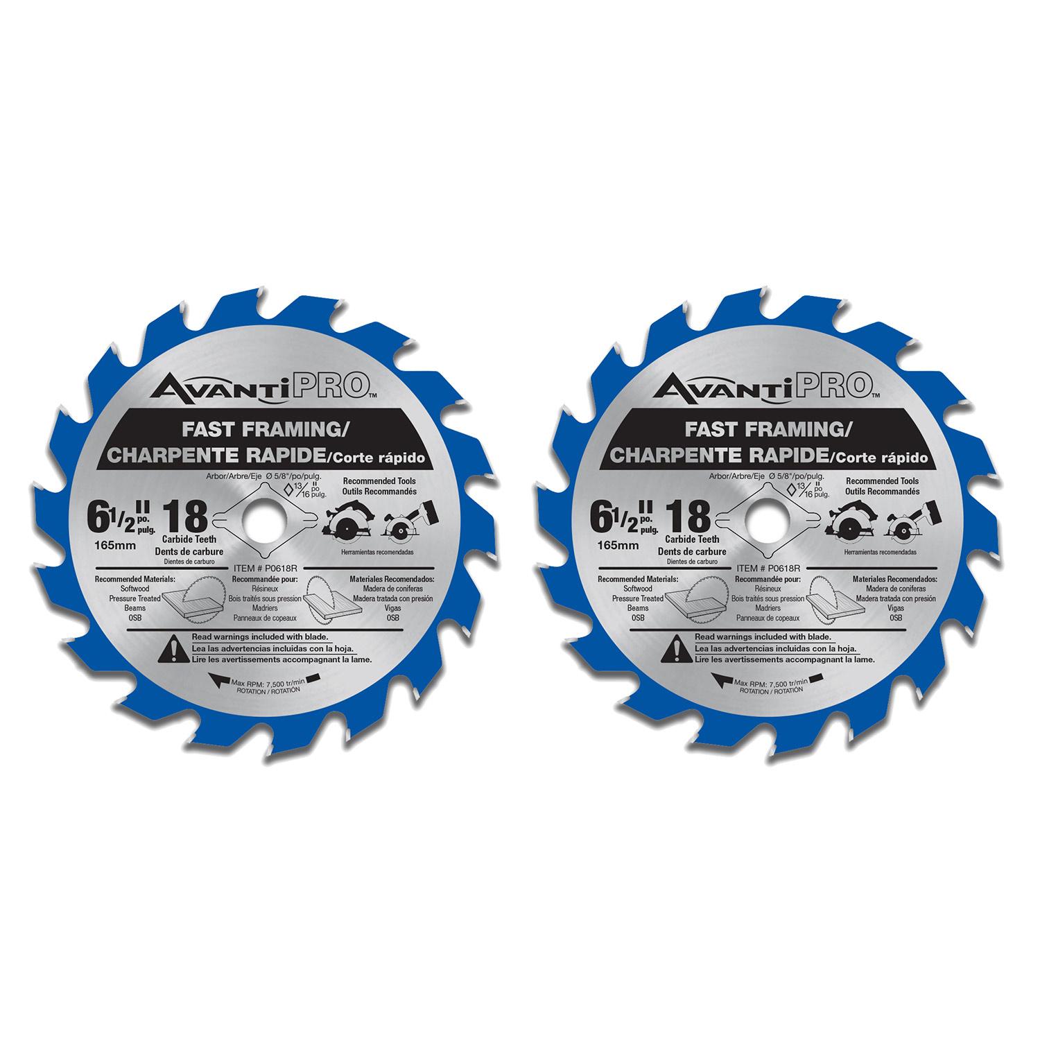 6 1/2" x 18 Tooth Carbide Tipped Fast Framing Circular Saw B