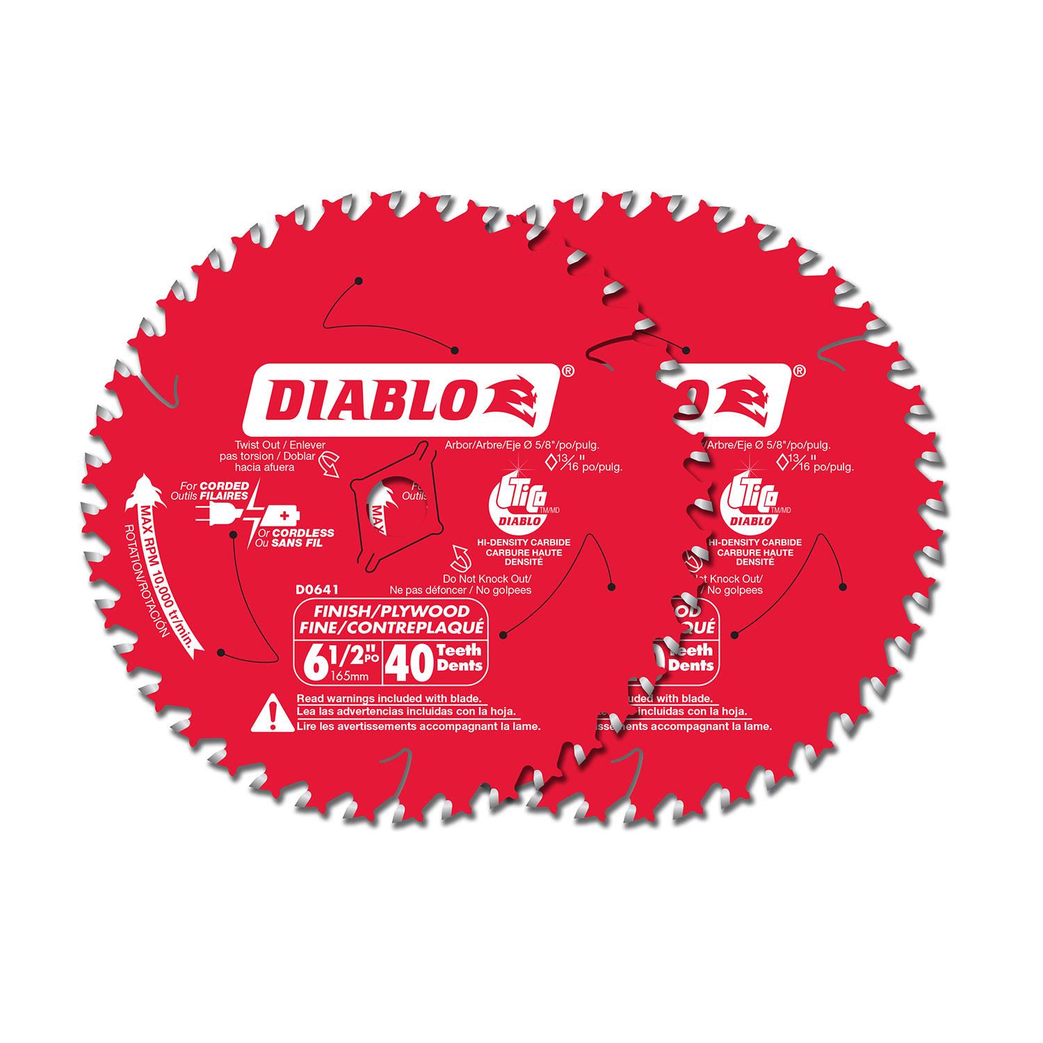 6 1/2" x 40 Tooth Carbide Tipped Finish Circular Saw Blade
