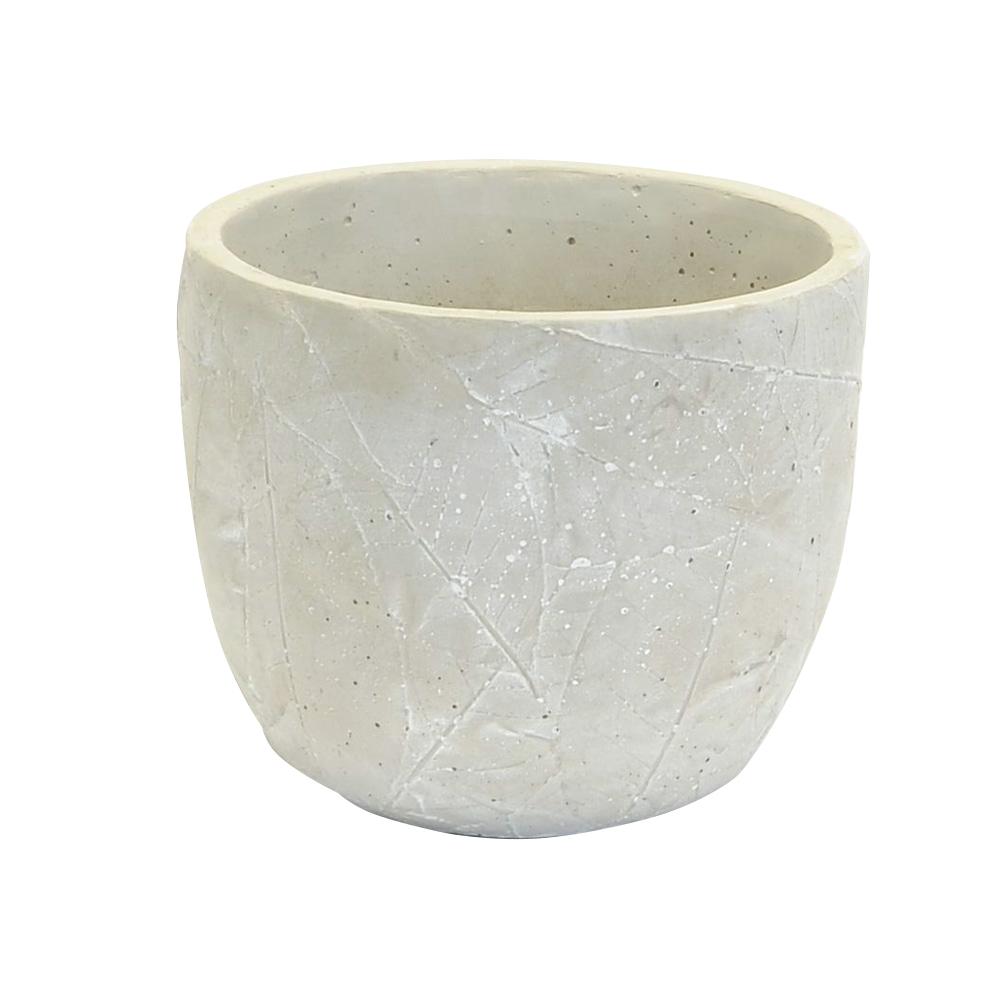 Pot en céramique à feuilles texturées, blanc, 6,75 po