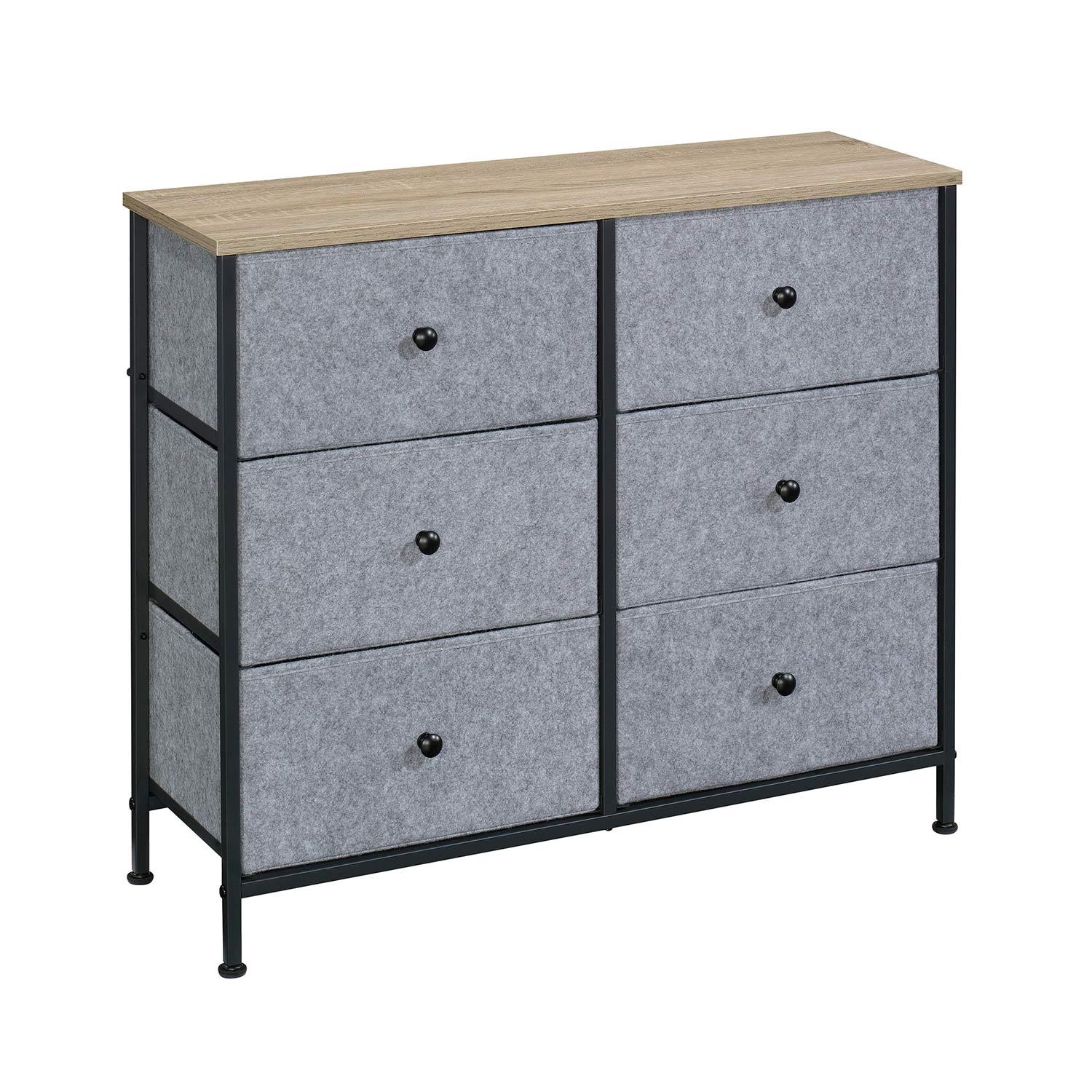 Meuble de rangement à 6 tiroirs en tissu de la collection No