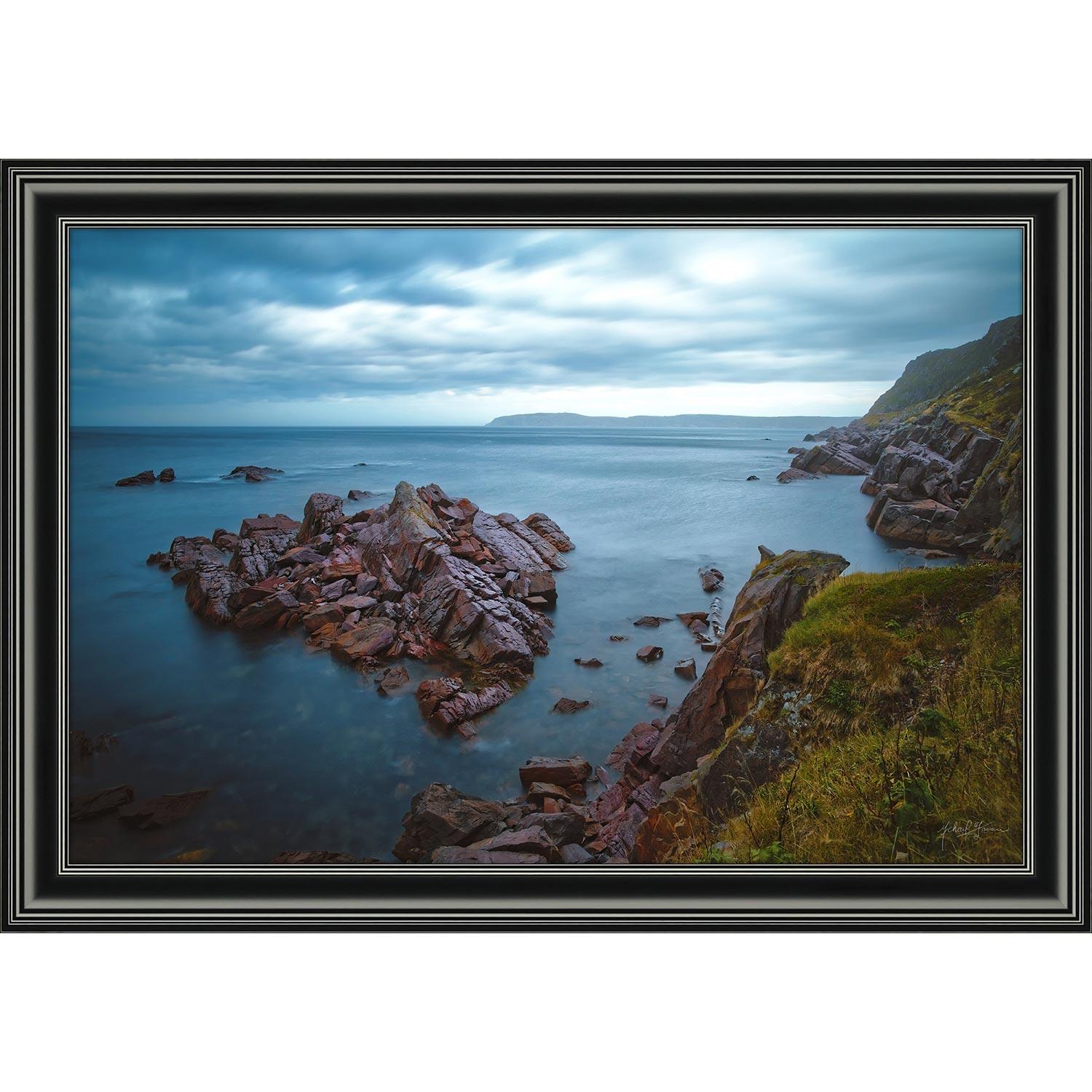 24" x 36" Passing Clouds Smooth Ocean Rocks 3