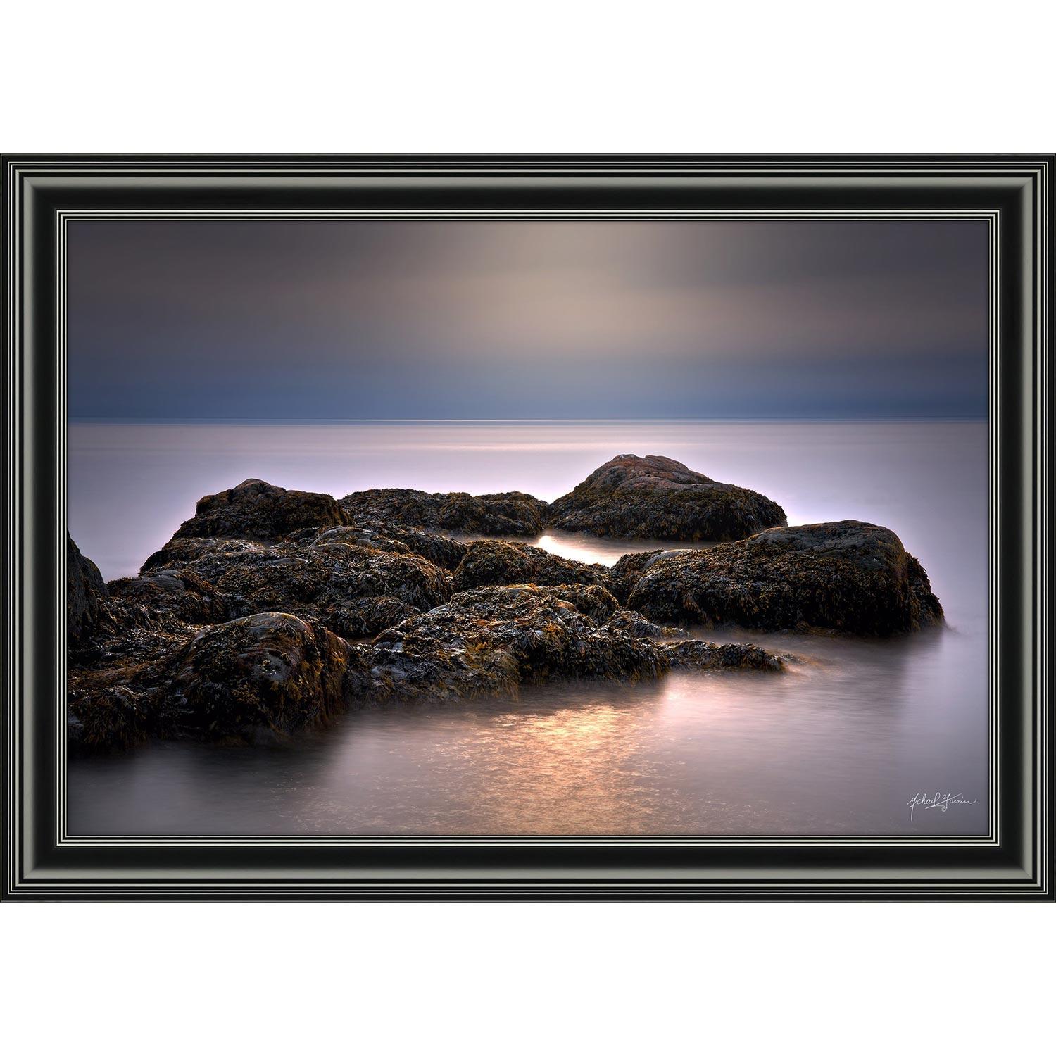 24" x 36" Seaweed Rocks Creamy Ocean By Michael Garnier
