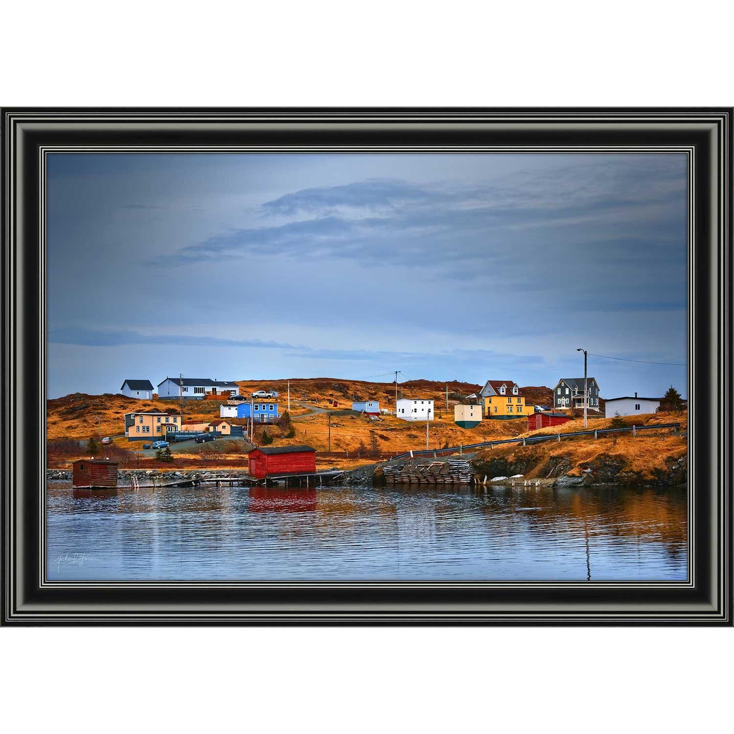24" x 36" Stages Town Hilltop Harbour 2 By Michael Garnier