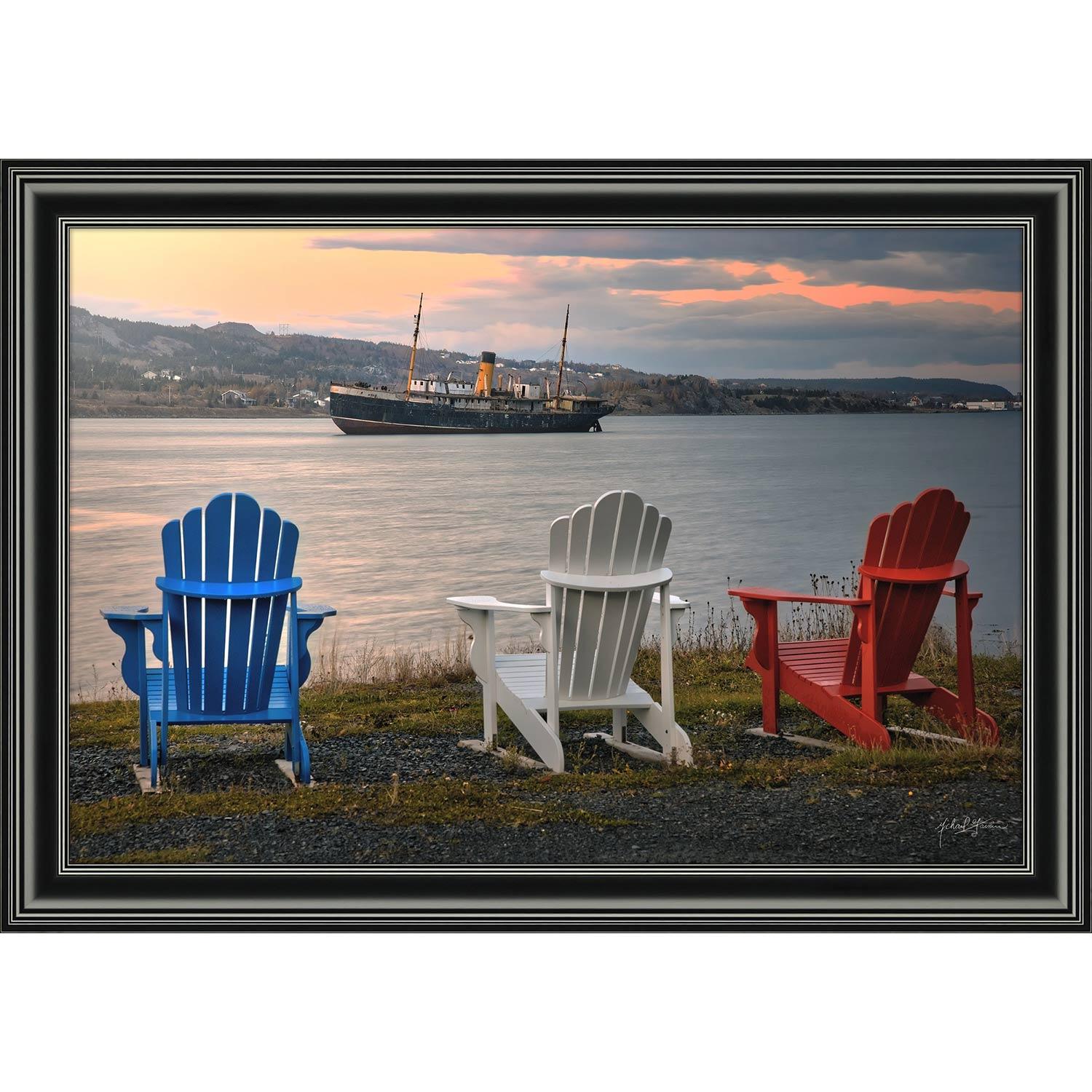 24" x 36" Three Chairs Wreck 2 By Michael Garnier