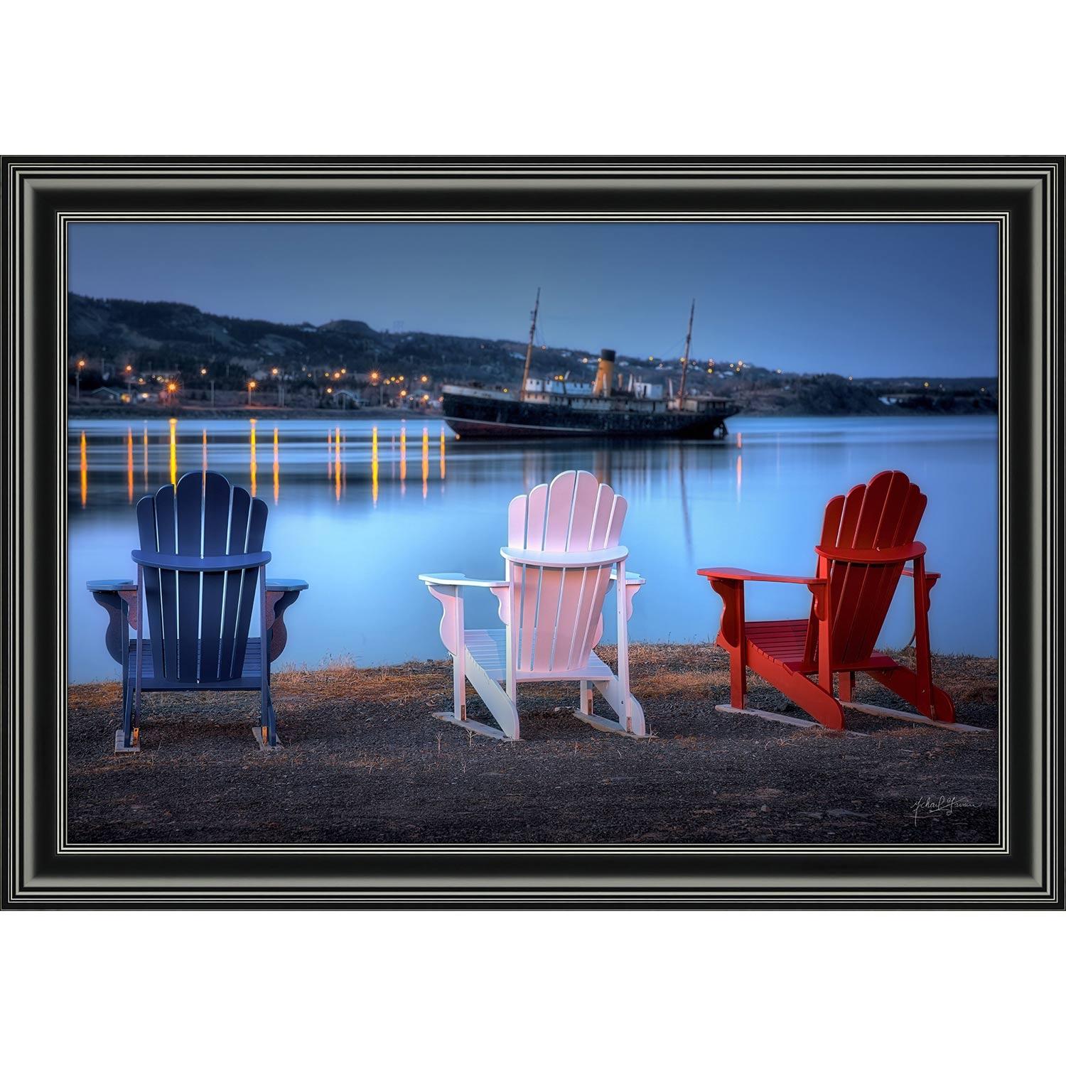 24" x 36" Three Chairs Wreck By Michael Garnier