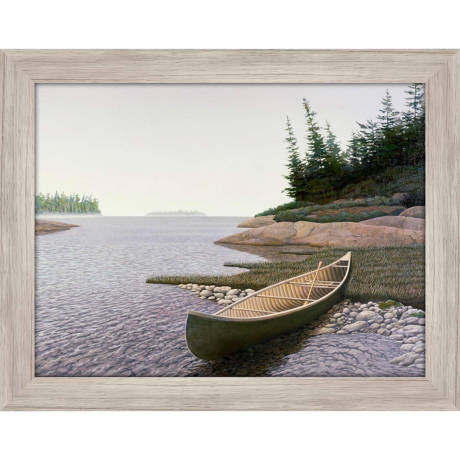 18" x 24" Green Canoe By John Kaltenhauser
