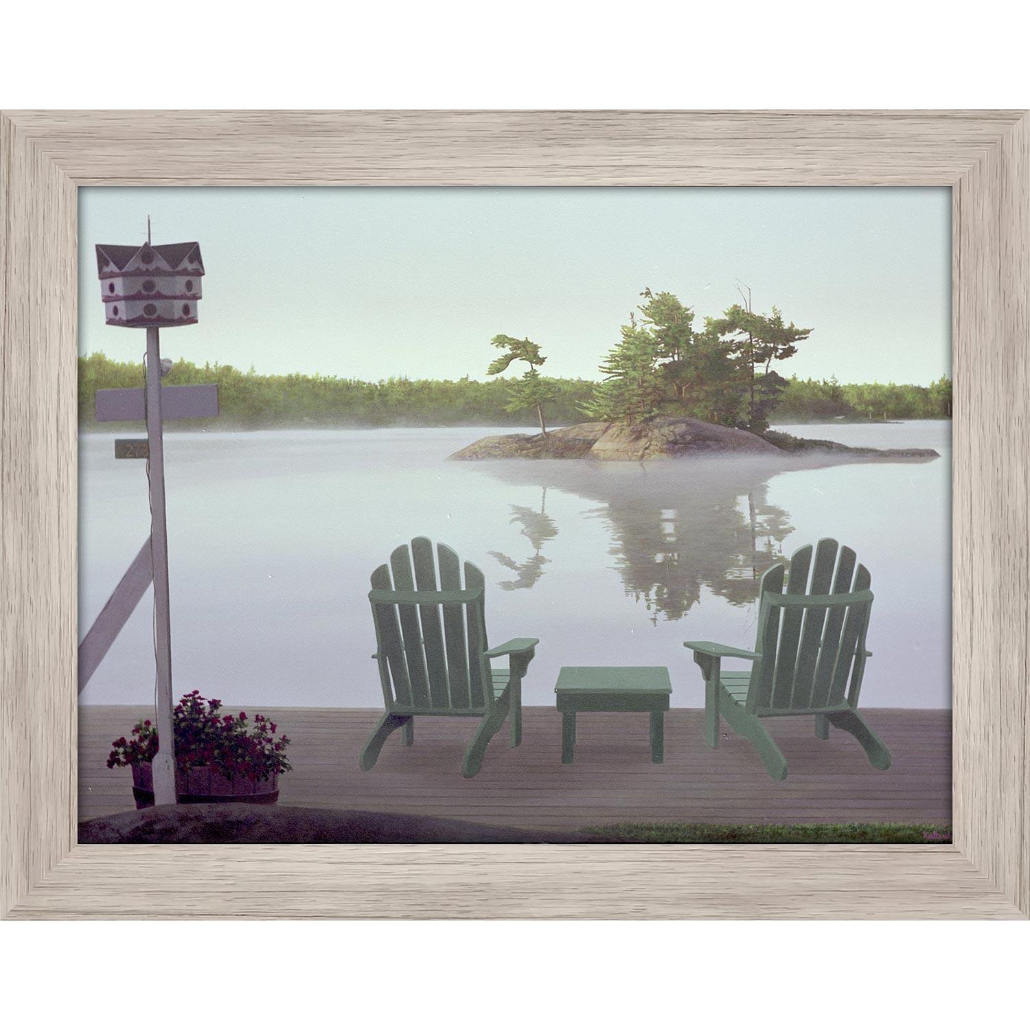 18" x 24" Birdhouse Island By John Kaltenhauser