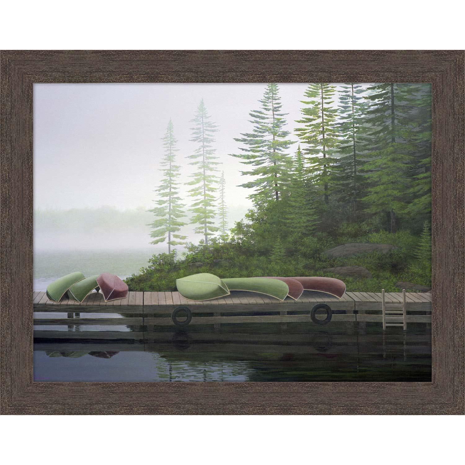 18" x 24" Canoes At Rest By John Kaltenhauser