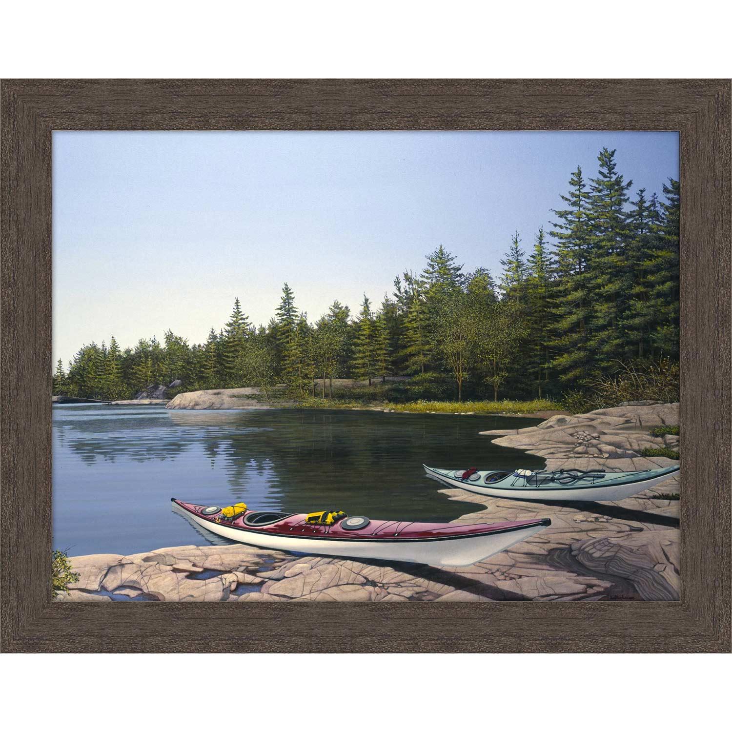 18" x 24" Kayak Team By John Kaltenhauser