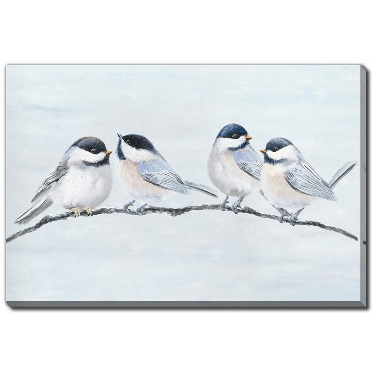 24" x 36" Chickadees on a Twig