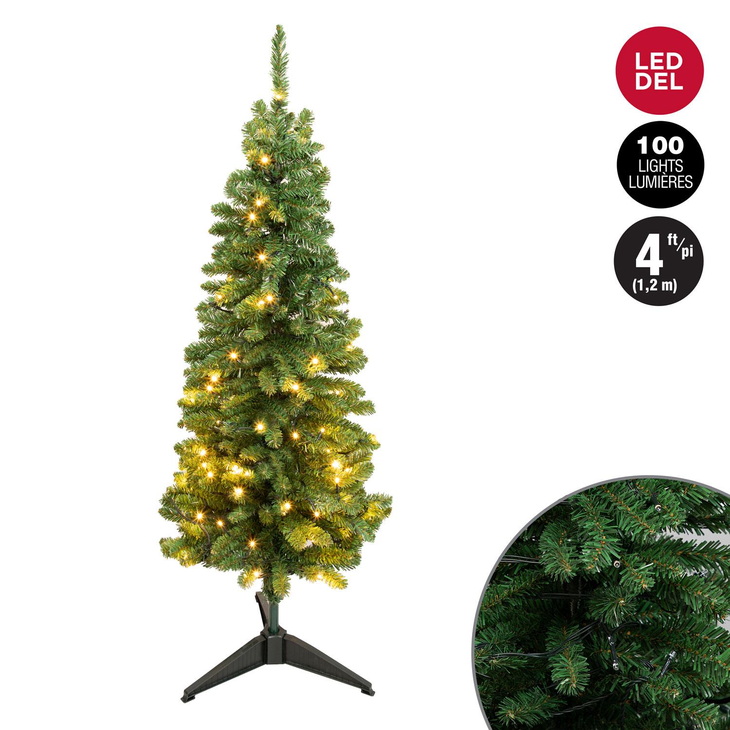 Slim Tree with 100 Energy-Saving LEDs 4'