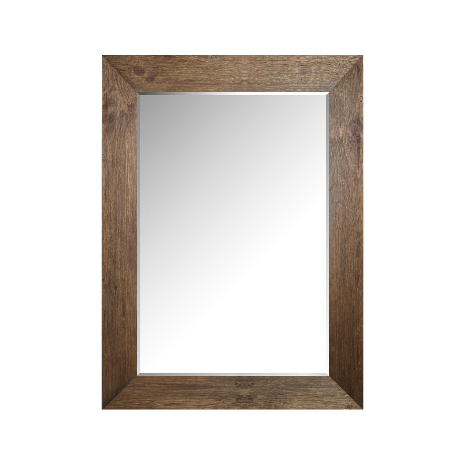 Miroir biseauté 34 x 46 po, cadre en pin teint à la main