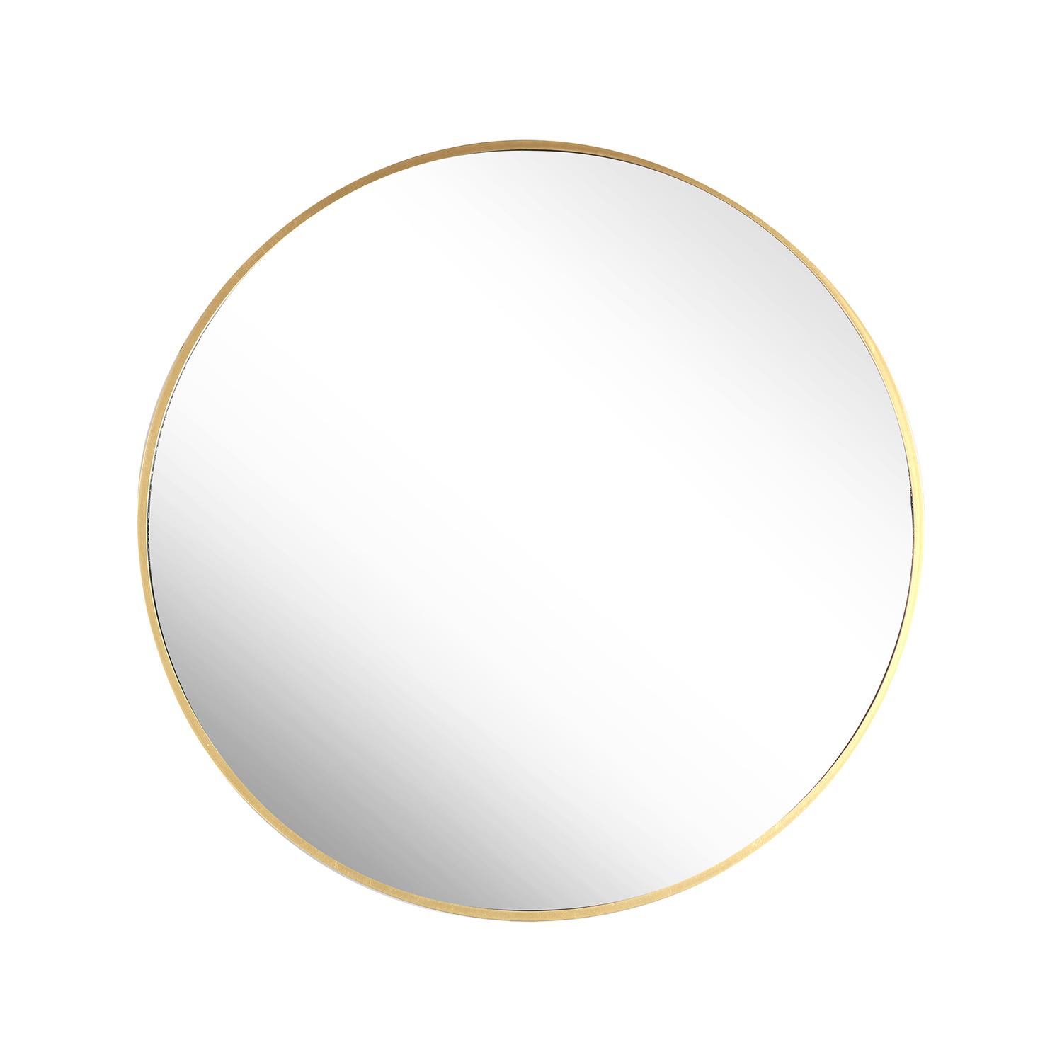 Miroir rond de marque 24 po, cadre métallique doré