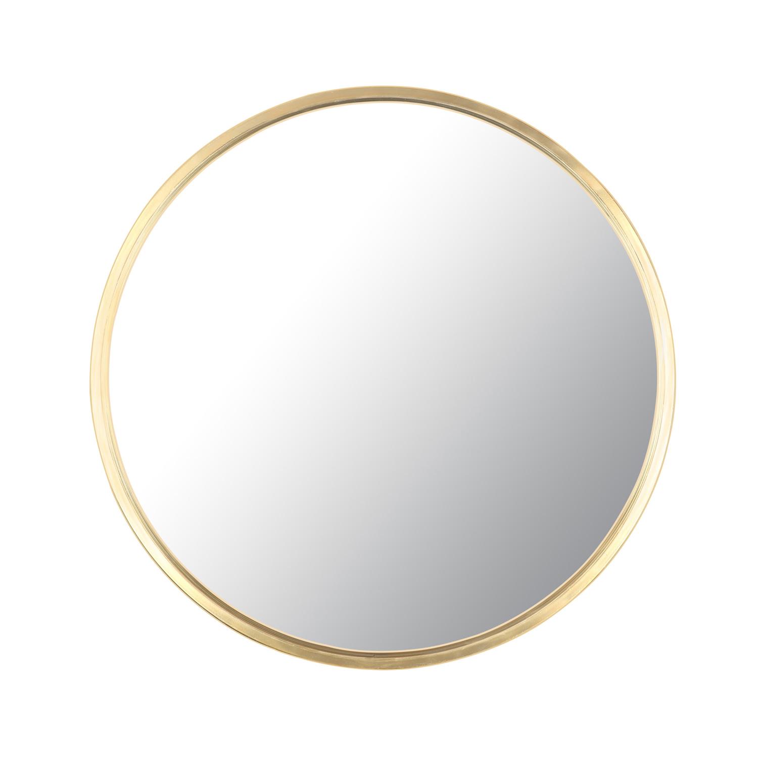 Miroir rond 30 po, cadre métallique doré