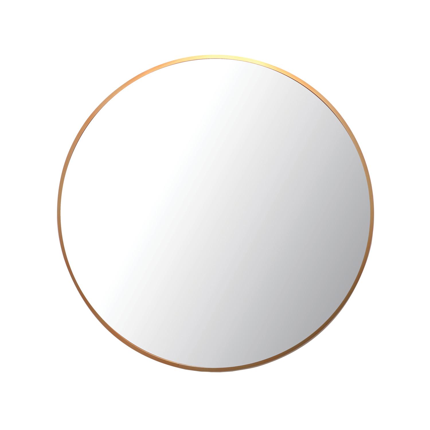 Miroir rond à cadre métallique 27,5 po, cuivre